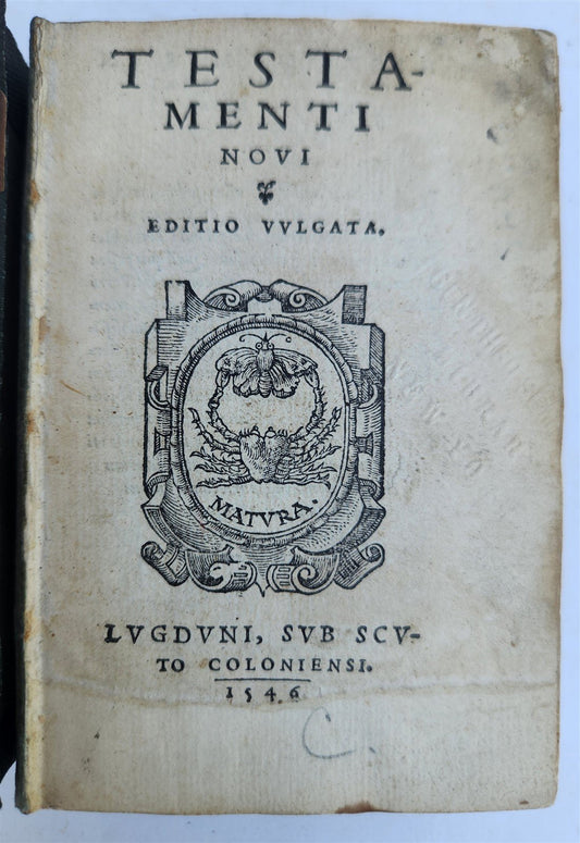 1546 BIBLE in LATIN FULLY ILLUSTRATED antique RARE pocket size NEW TESTAMENT