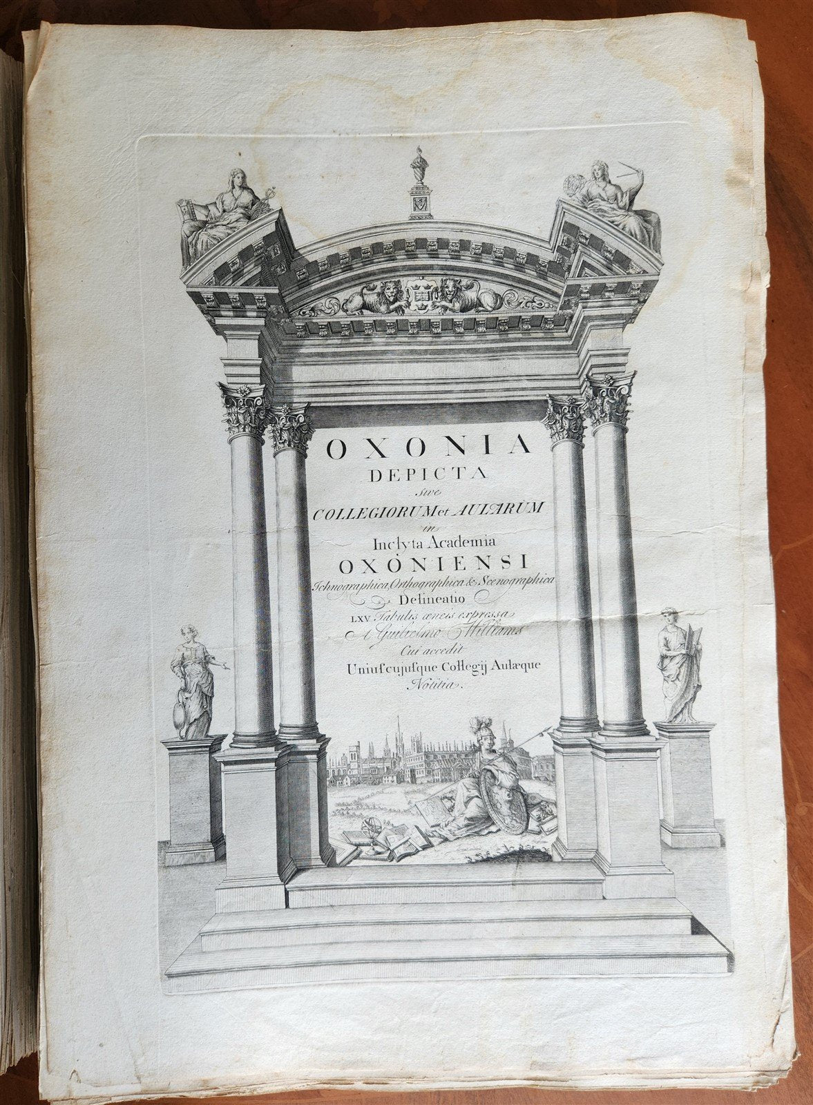 1733 OXONIA DEPICTA 58 OXFORD UNIVERSITY ENGRAVINGS antique LARGE FOLIO Williams