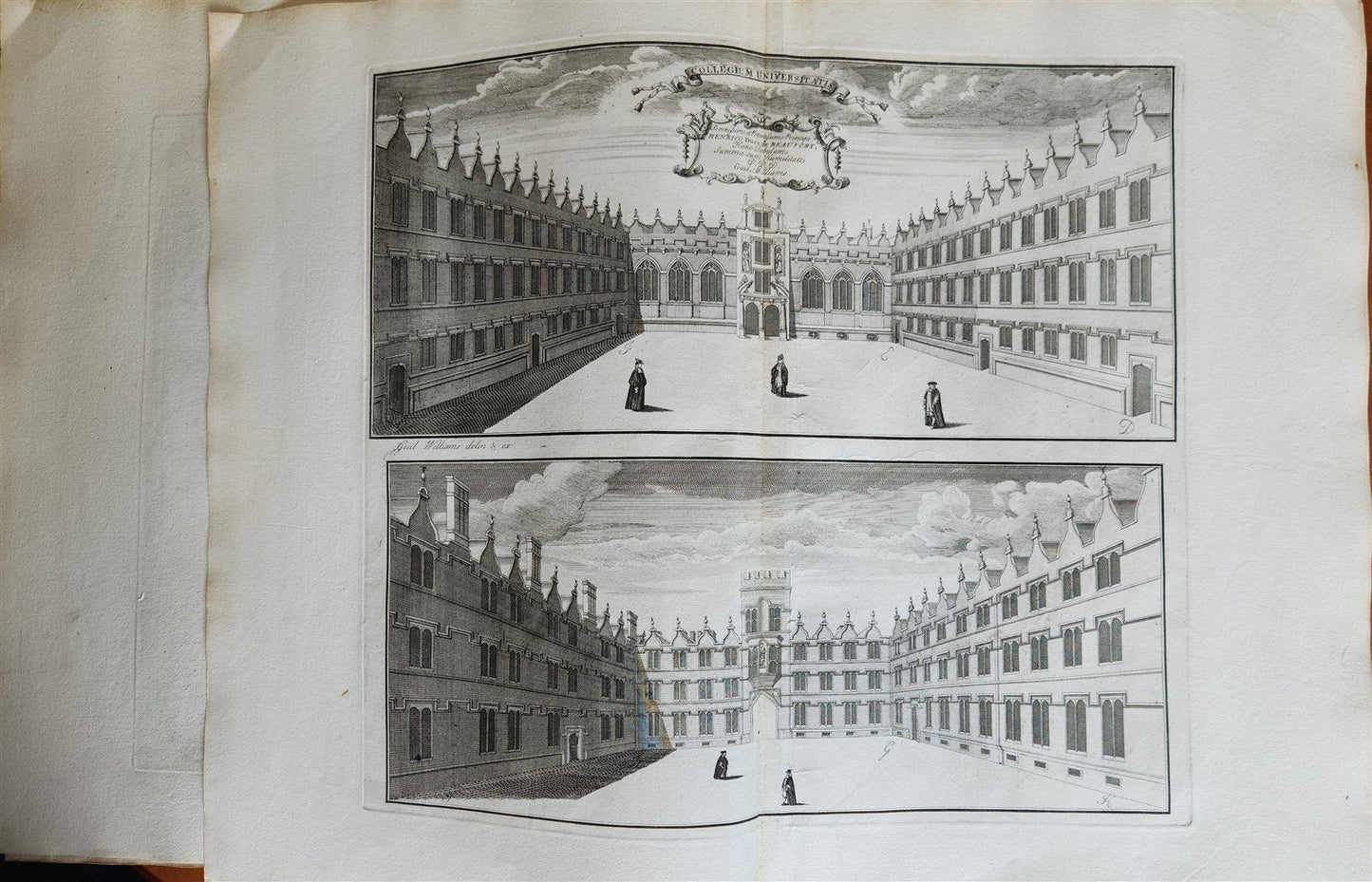1733 OXONIA DEPICTA 58 OXFORD UNIVERSITY ENGRAVINGS antique LARGE FOLIO Williams