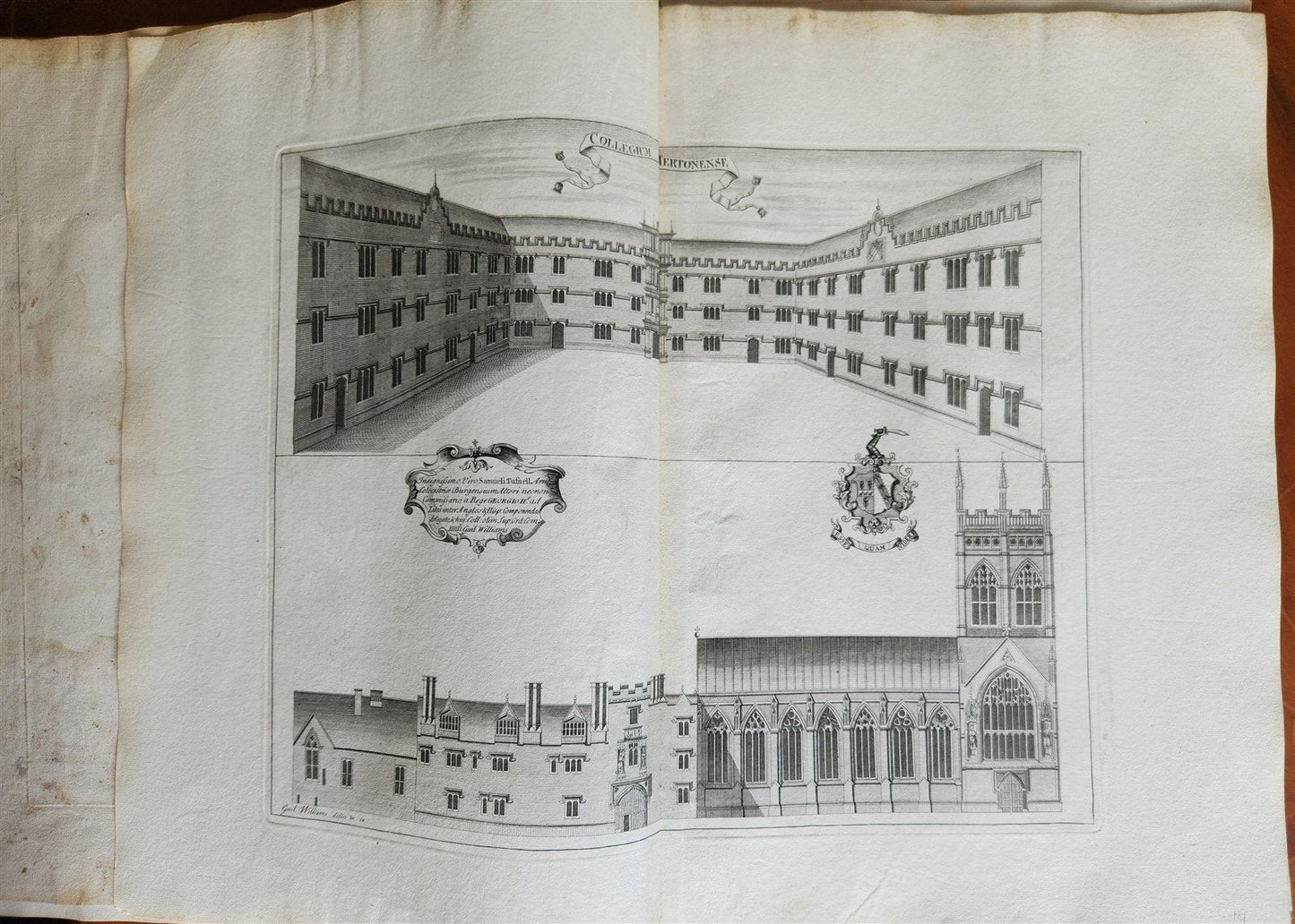 1733 OXONIA DEPICTA 58 OXFORD UNIVERSITY ENGRAVINGS antique LARGE FOLIO Williams
