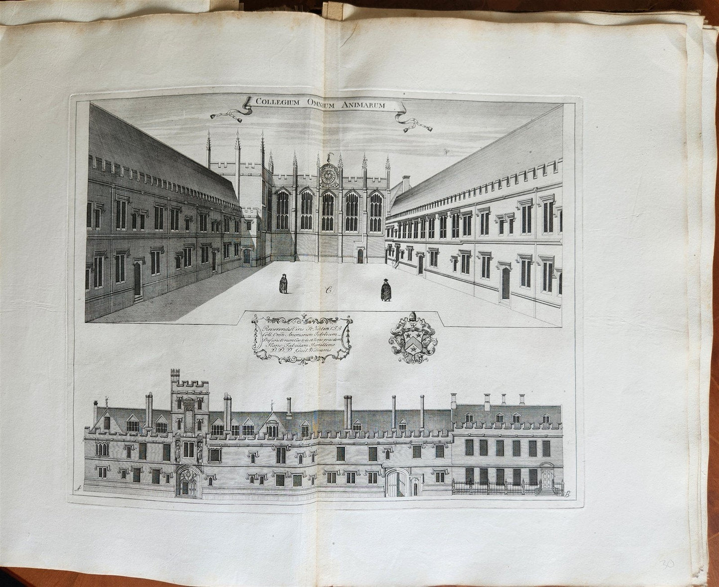 1733 OXONIA DEPICTA 58 OXFORD UNIVERSITY ENGRAVINGS antique LARGE FOLIO Williams