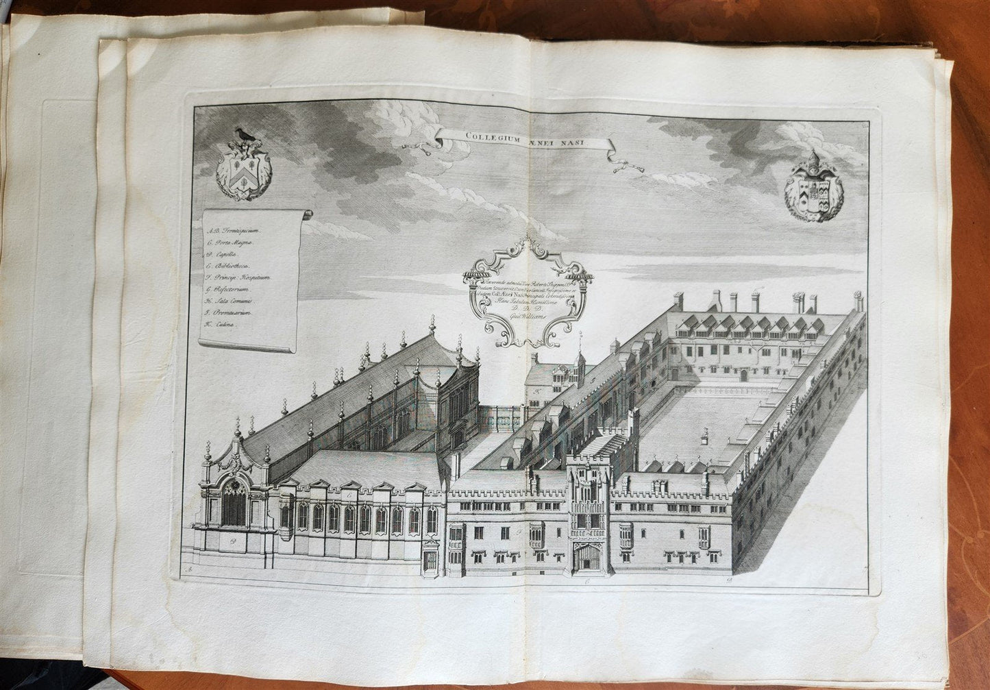 1733 OXONIA DEPICTA 58 OXFORD UNIVERSITY ENGRAVINGS antique LARGE FOLIO Williams