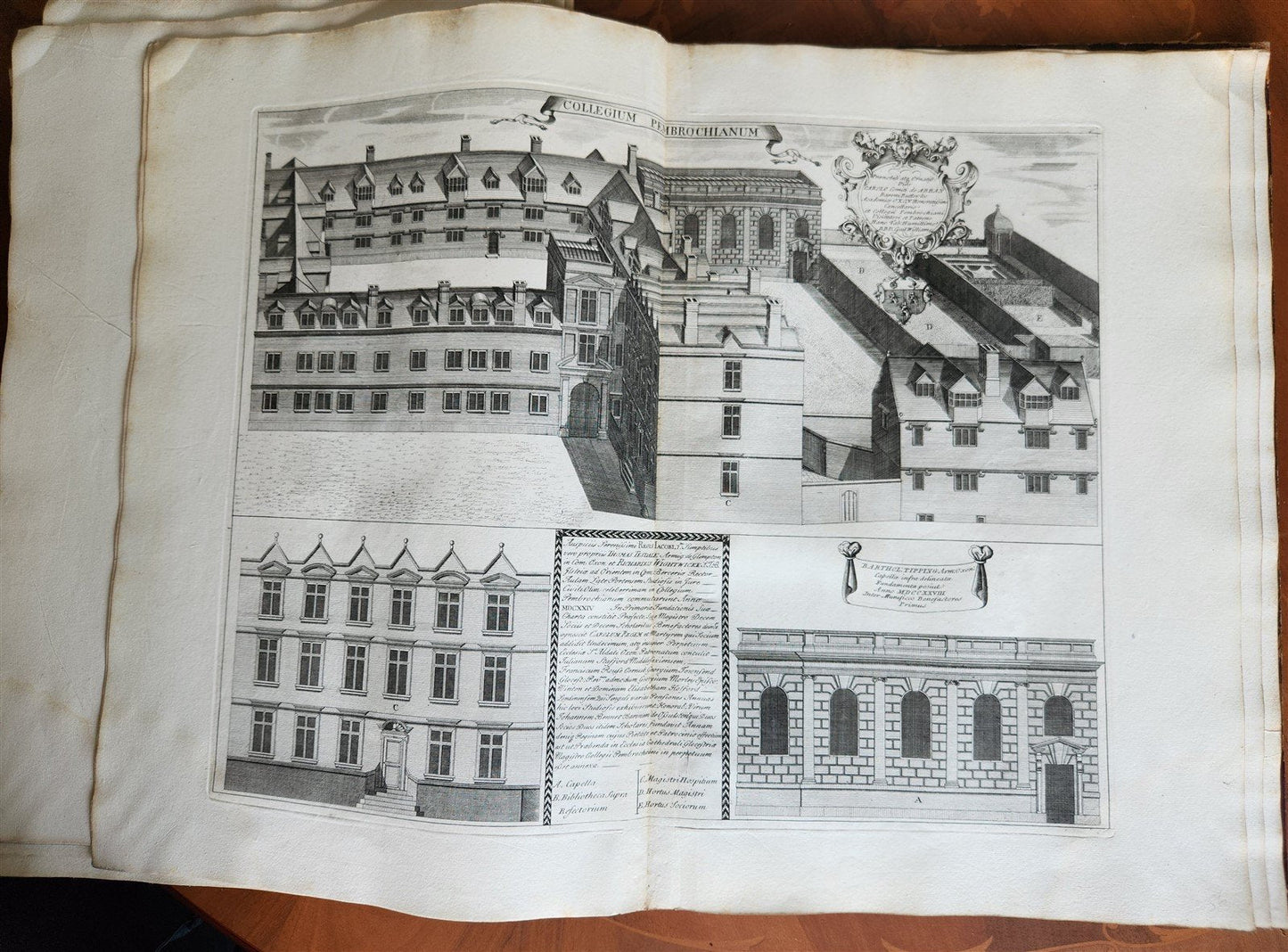 1733 OXONIA DEPICTA 58 OXFORD UNIVERSITY ENGRAVINGS antique LARGE FOLIO Williams