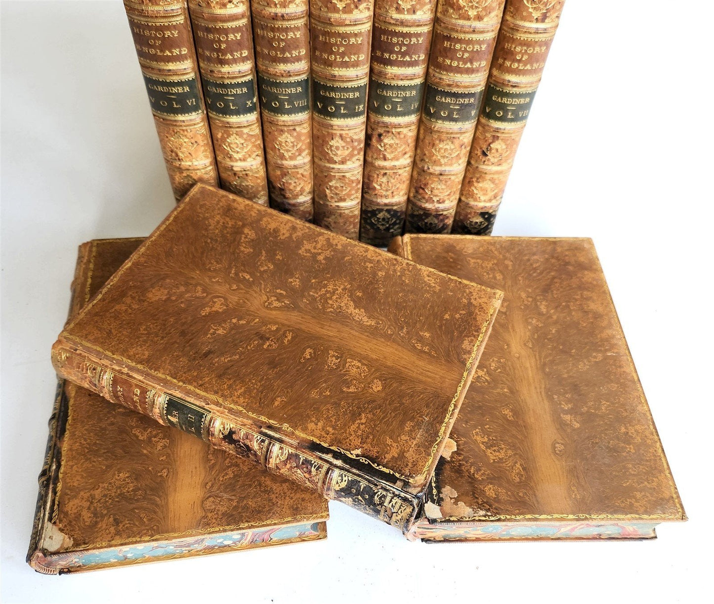 1883 HISTORY of ENGLAND 1603-1642 by Gardiner 10 VOLUMES antique