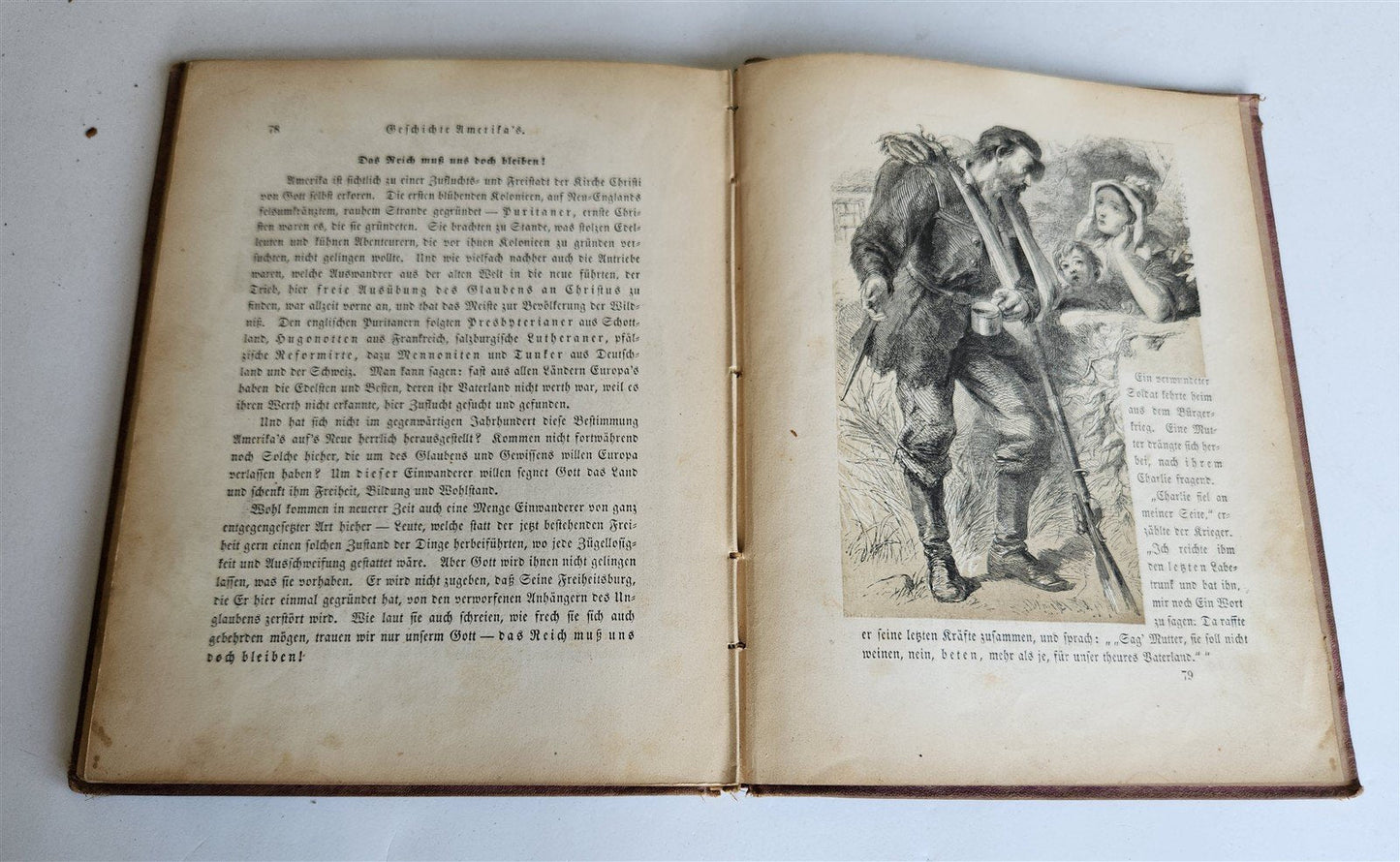 1866 PICTURES from HISTORY of AMERICA antique BILDER AUS DER GESCHICHTE AMERIKAS