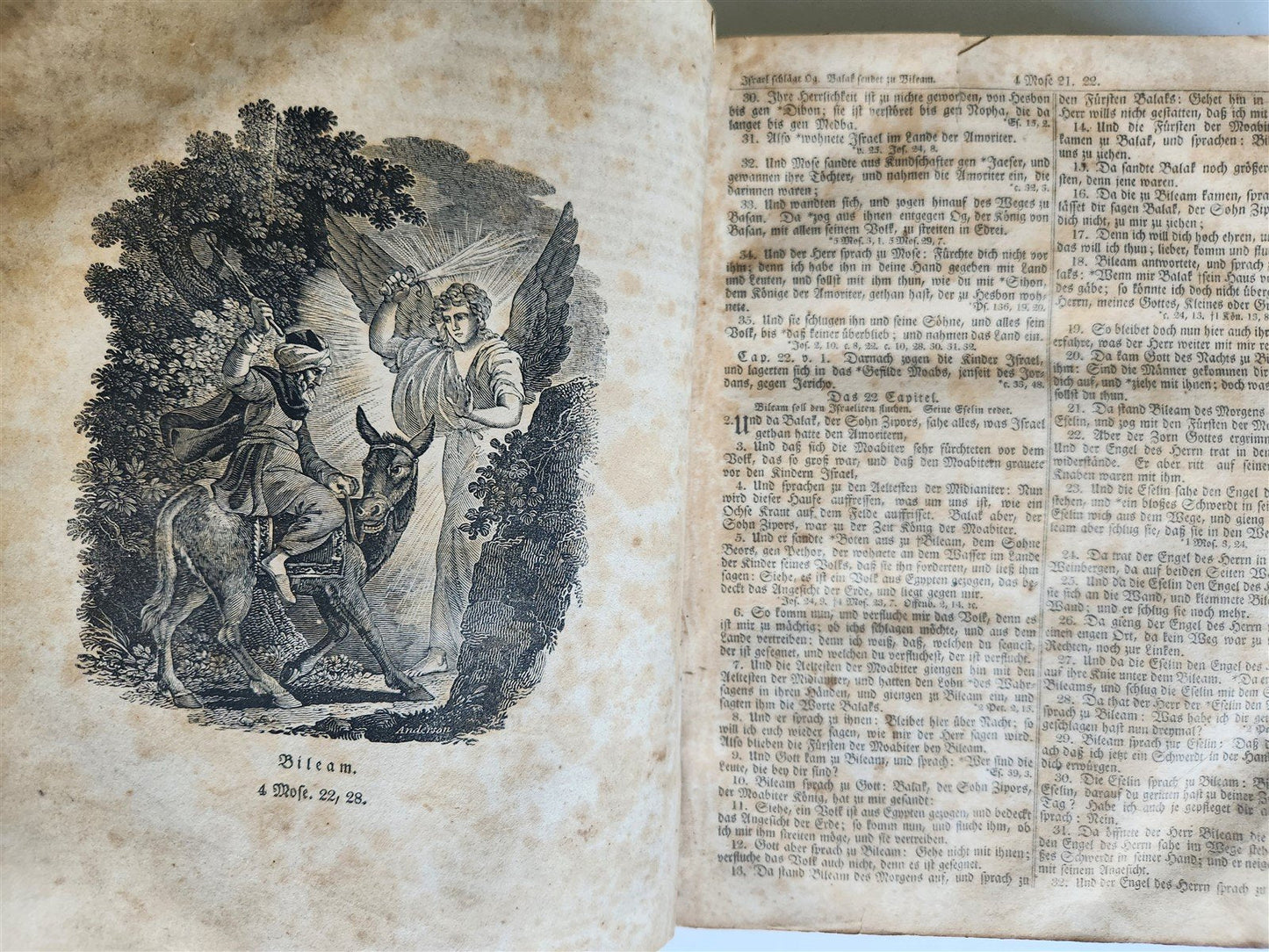 1828 BIBLE in GERMAN ILLUSTRATED antique PHILADELPHIA AMERICANA