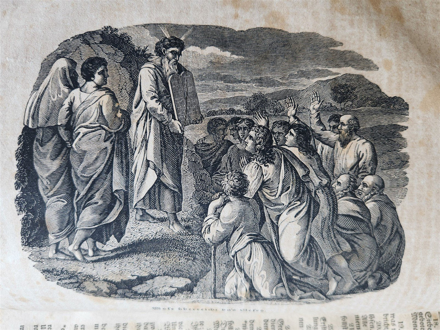 1828 BIBLE in GERMAN ILLUSTRATED antique PHILADELPHIA AMERICANA