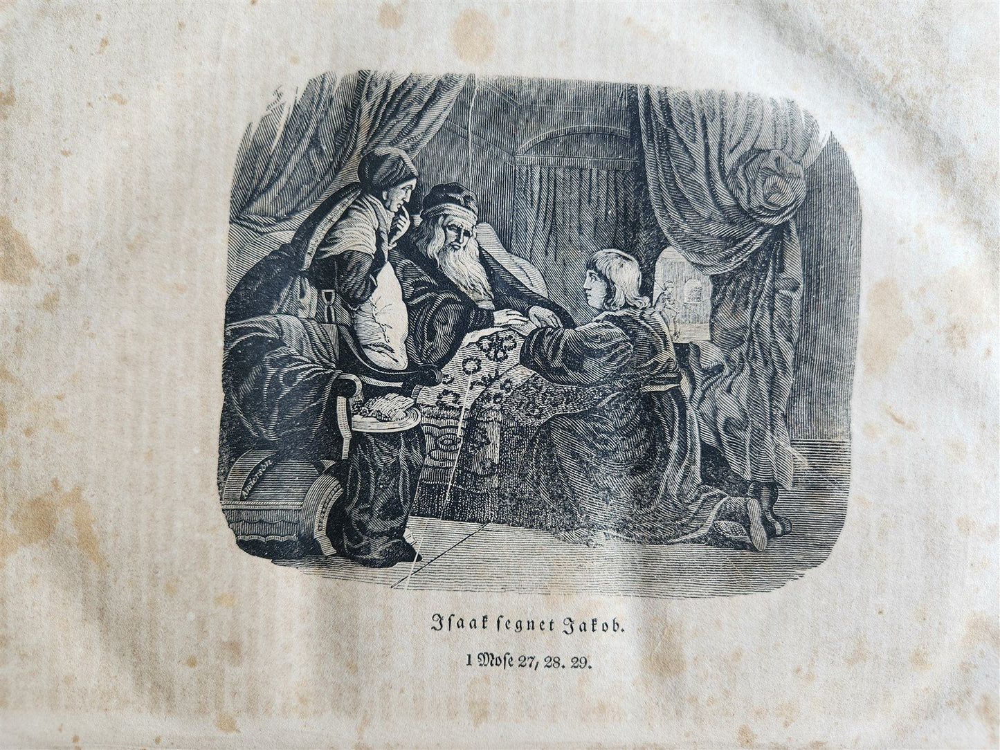 1828 BIBLE in GERMAN ILLUSTRATED antique PHILADELPHIA AMERICANA
