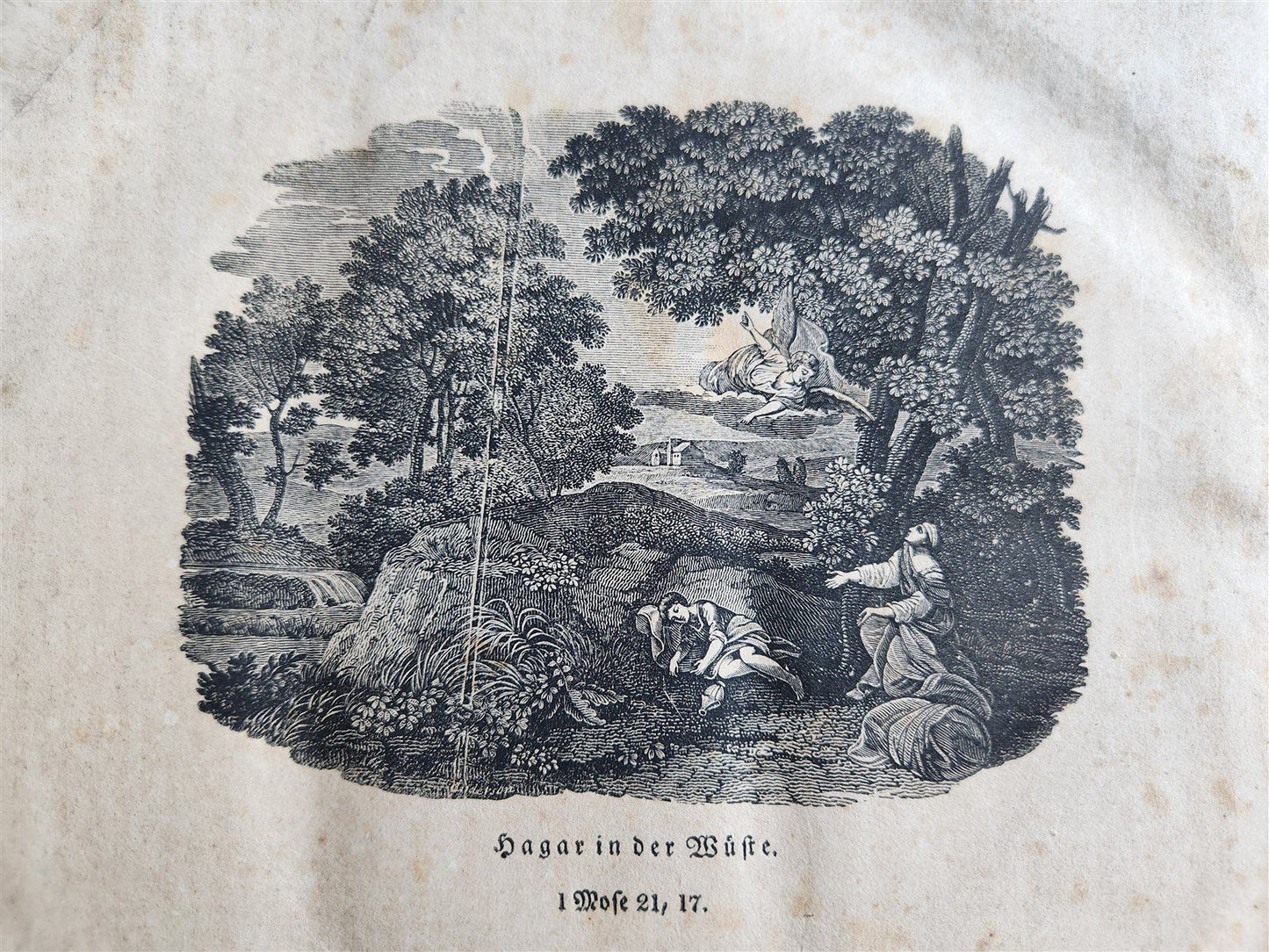 1828 BIBLE in GERMAN ILLUSTRATED antique PHILADELPHIA AMERICANA
