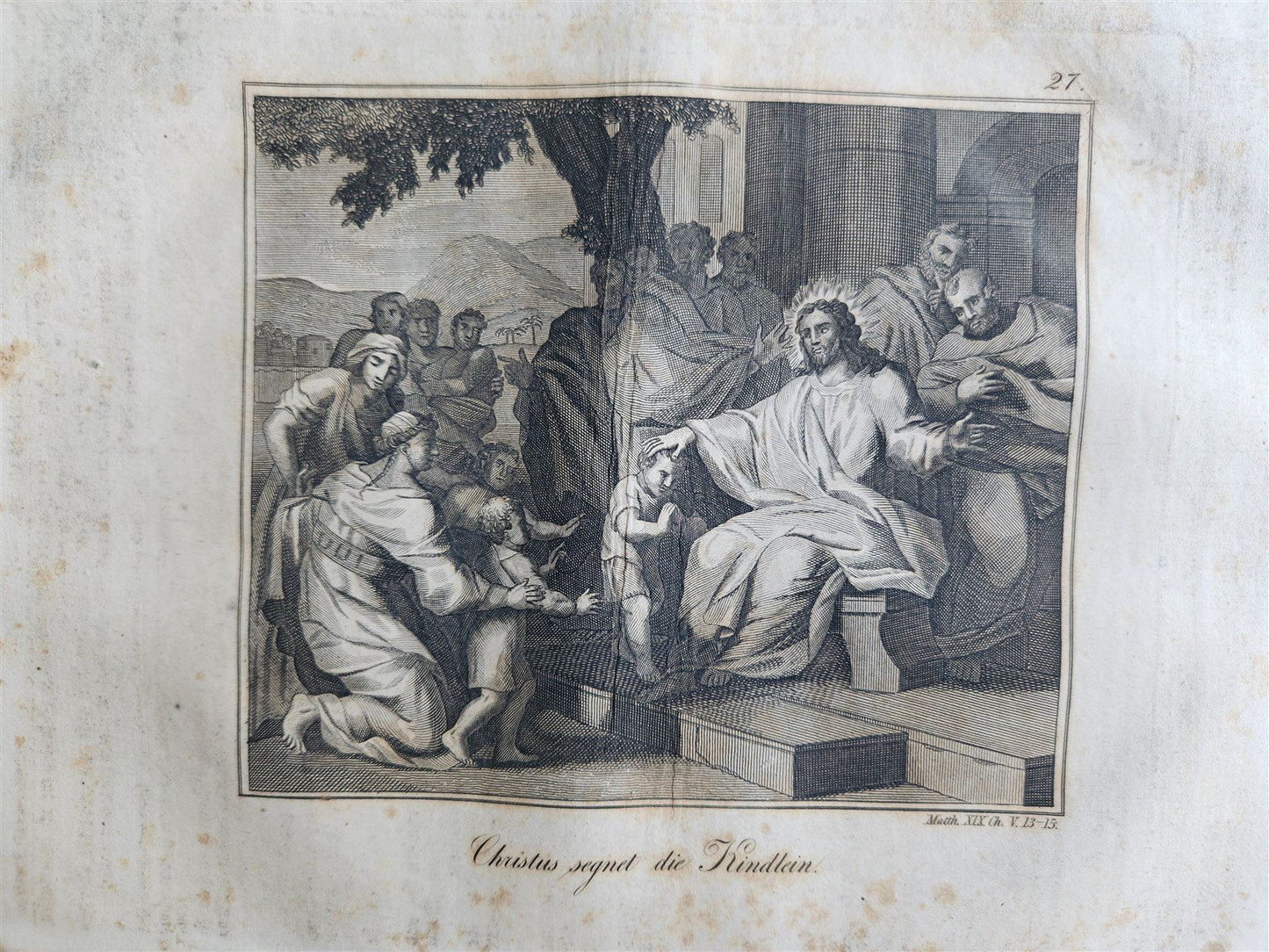 1828 BIBLE in GERMAN ILLUSTRATED antique PHILADELPHIA AMERICANA