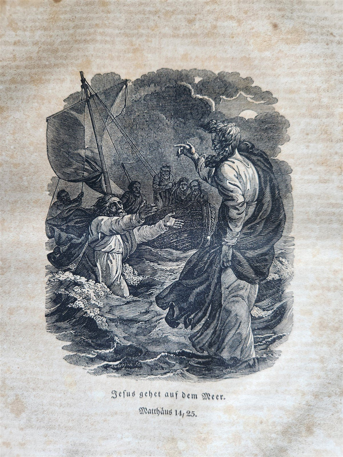 1828 BIBLE in GERMAN ILLUSTRATED antique PHILADELPHIA AMERICANA