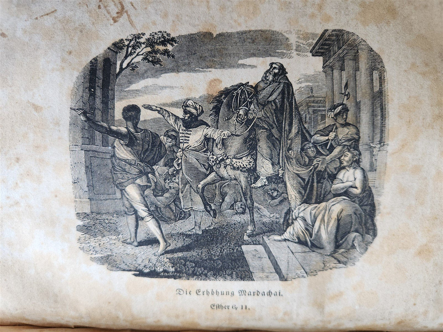 1828 BIBLE in GERMAN ILLUSTRATED antique PHILADELPHIA AMERICANA