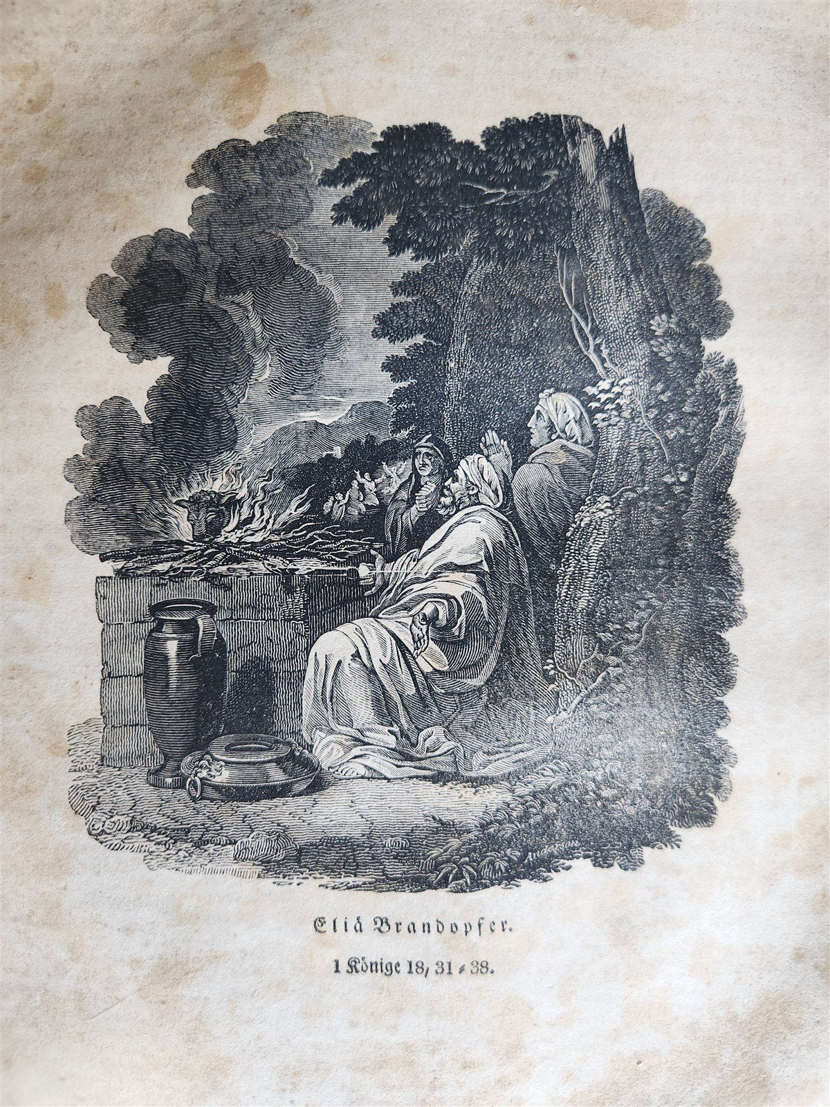 1828 BIBLE in GERMAN ILLUSTRATED antique PHILADELPHIA AMERICANA