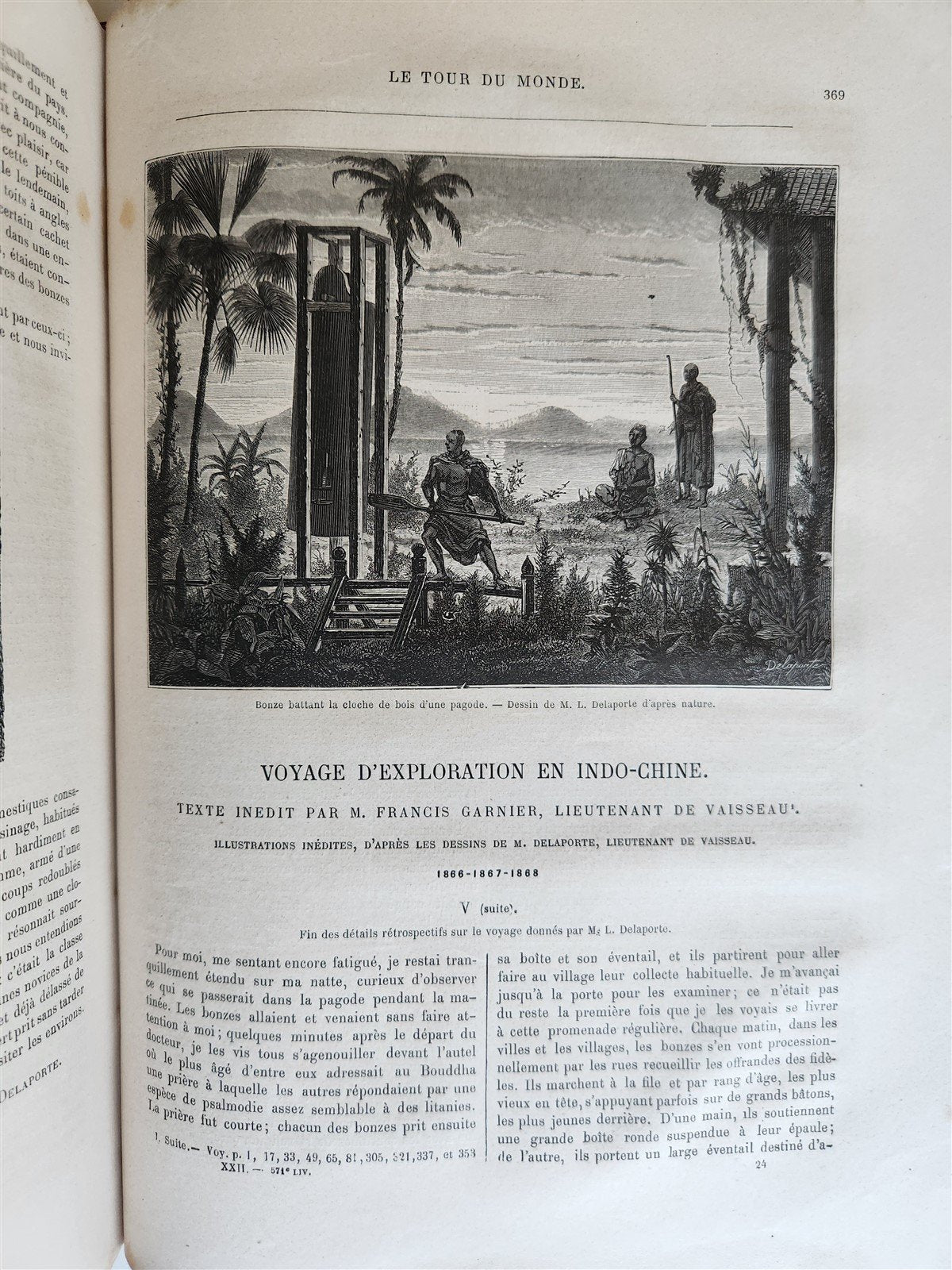 1871 HISTORY of VOYAGES TOUR DE MONDE ILLUSTRATED antique INDO-CHINA & INDIA