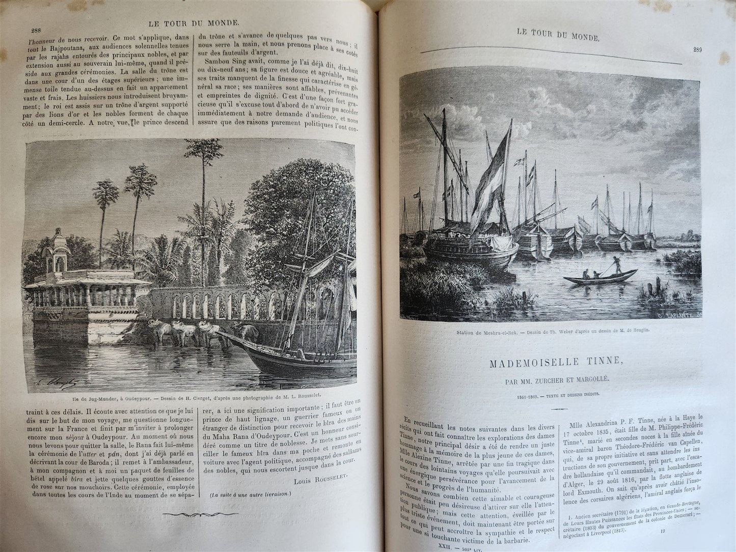 1871 HISTORY of VOYAGES TOUR DE MONDE ILLUSTRATED antique INDO-CHINA & INDIA