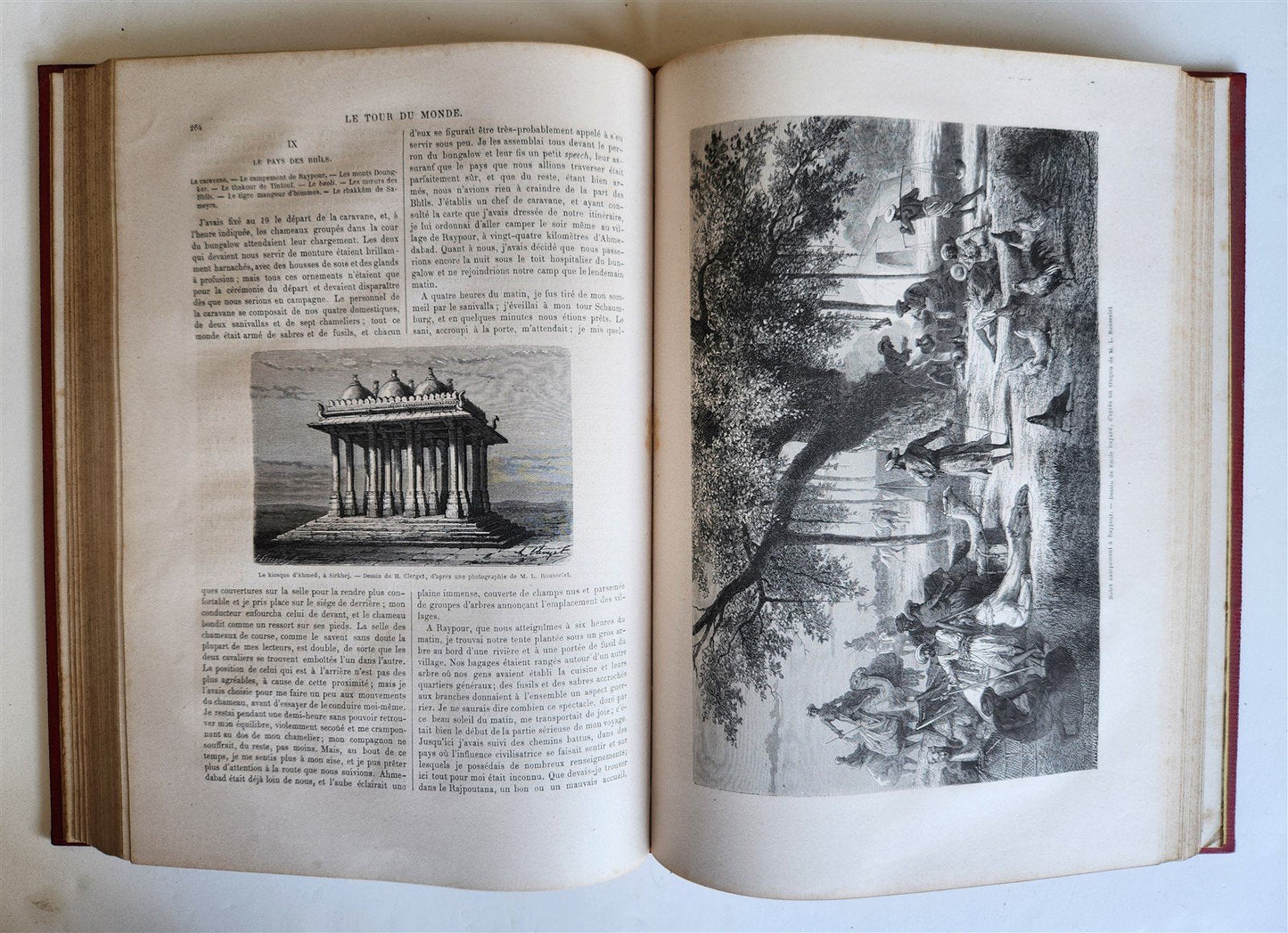 1871 HISTORY of VOYAGES TOUR DE MONDE ILLUSTRATED antique INDO-CHINA & INDIA