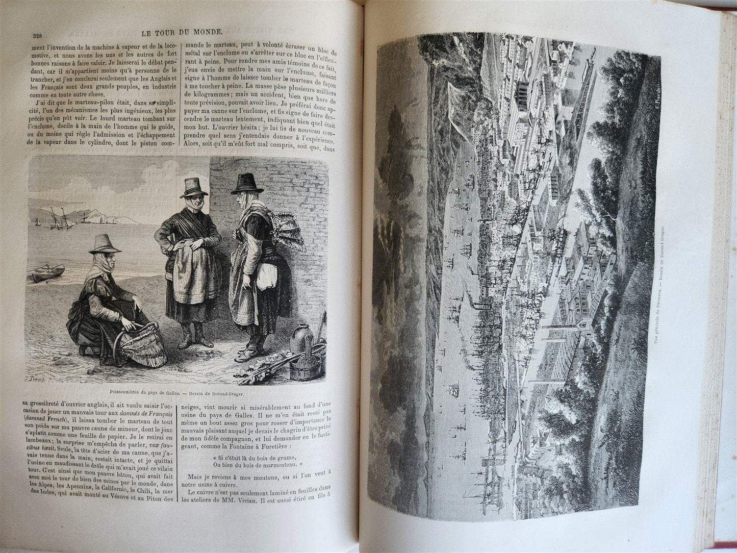 1865 HISTORY of VOYAGES ILLUSTRATED antique Russia Africa New Zealand S. America