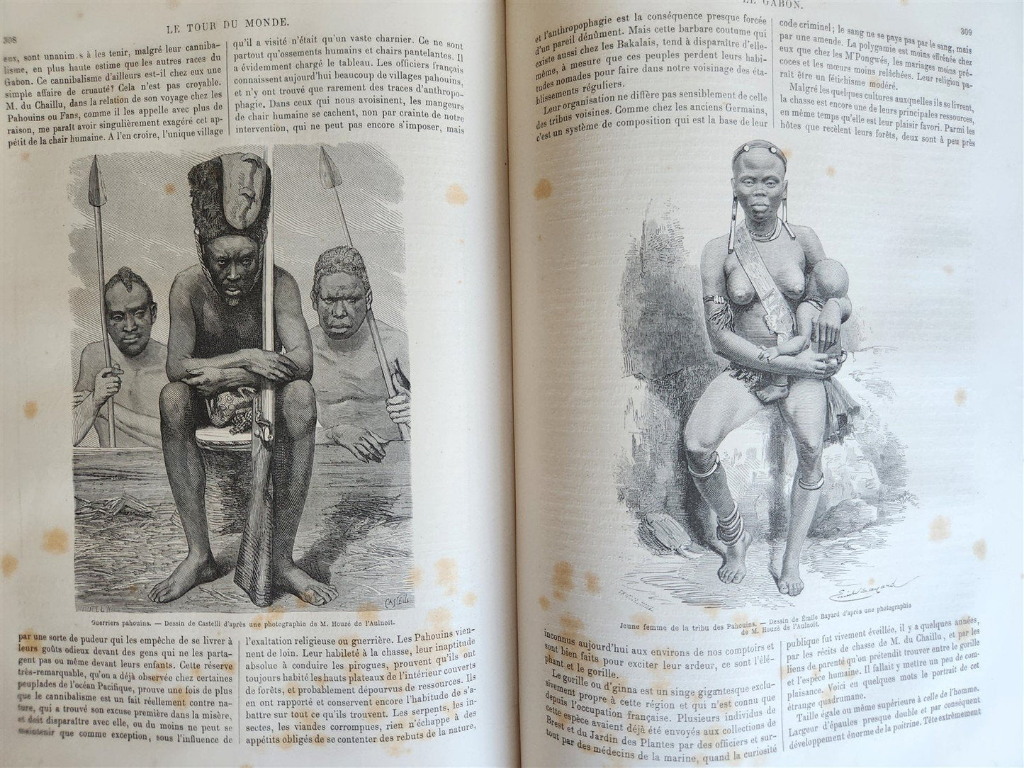 1865 HISTORY of VOYAGES ILLUSTRATED antique Russia Africa New Zealand S. America