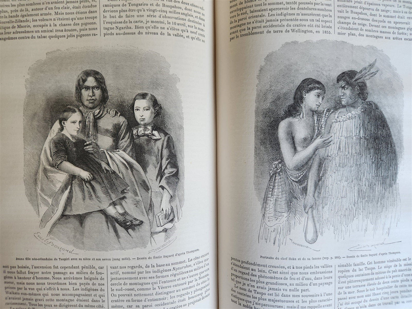 1865 HISTORY of VOYAGES ILLUSTRATED antique RUSSIA AFRICA NEW ZEALAND S. AMERICA
