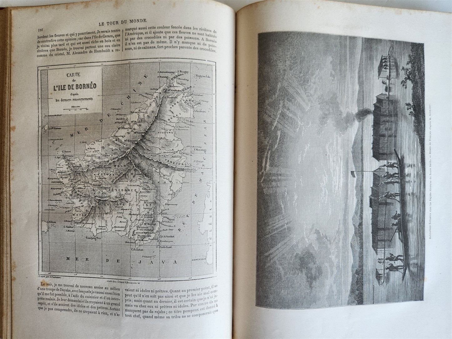 1862 HISTORY of VOYAGES ILLUSTRATED antique NORTH AMERICA CALIFORNIA BORNEO