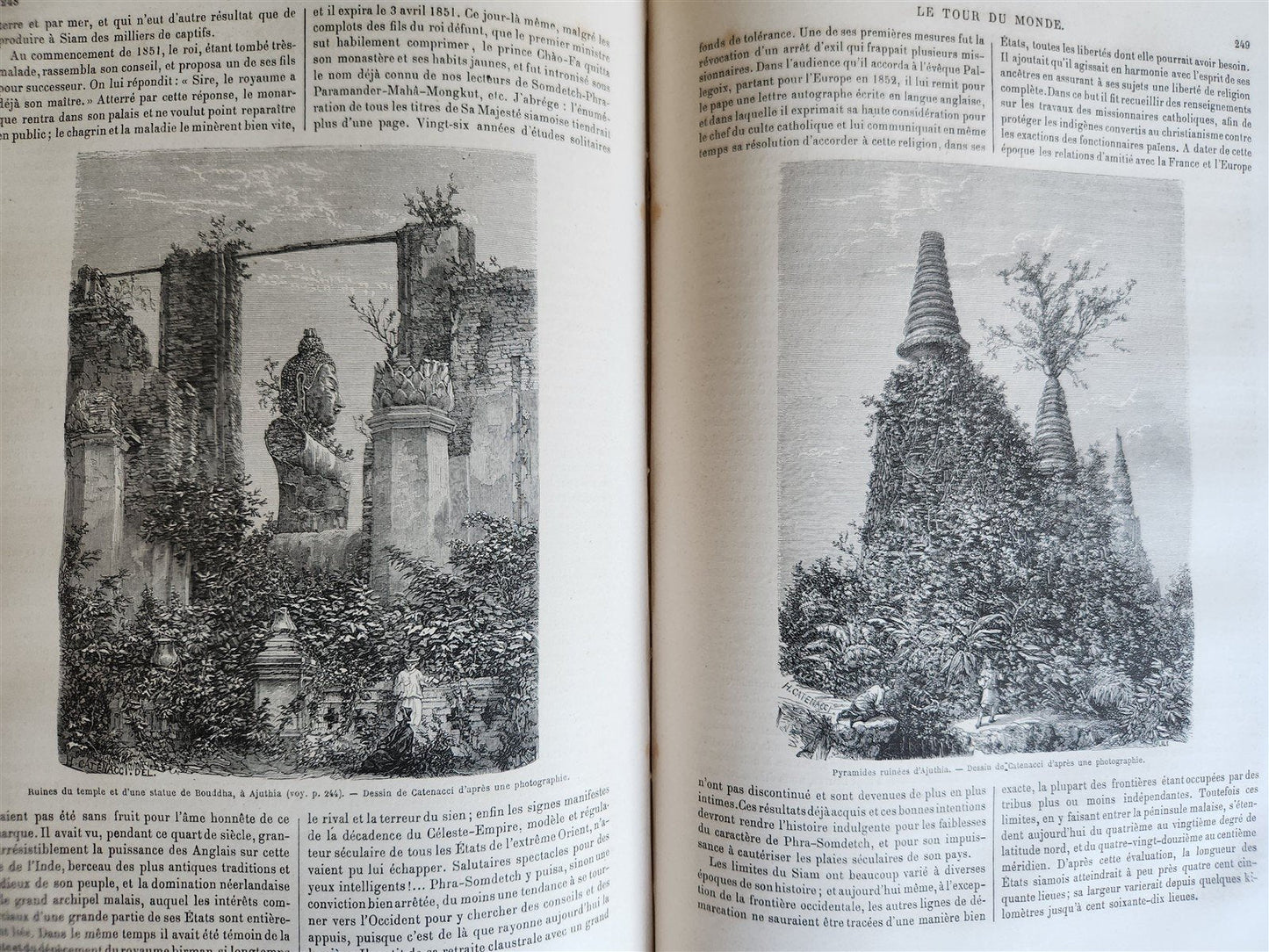 1863 HISTORY of VOYAGES ILLUSTRATED antique SIAM UNITED STATES INDIA TURKEY