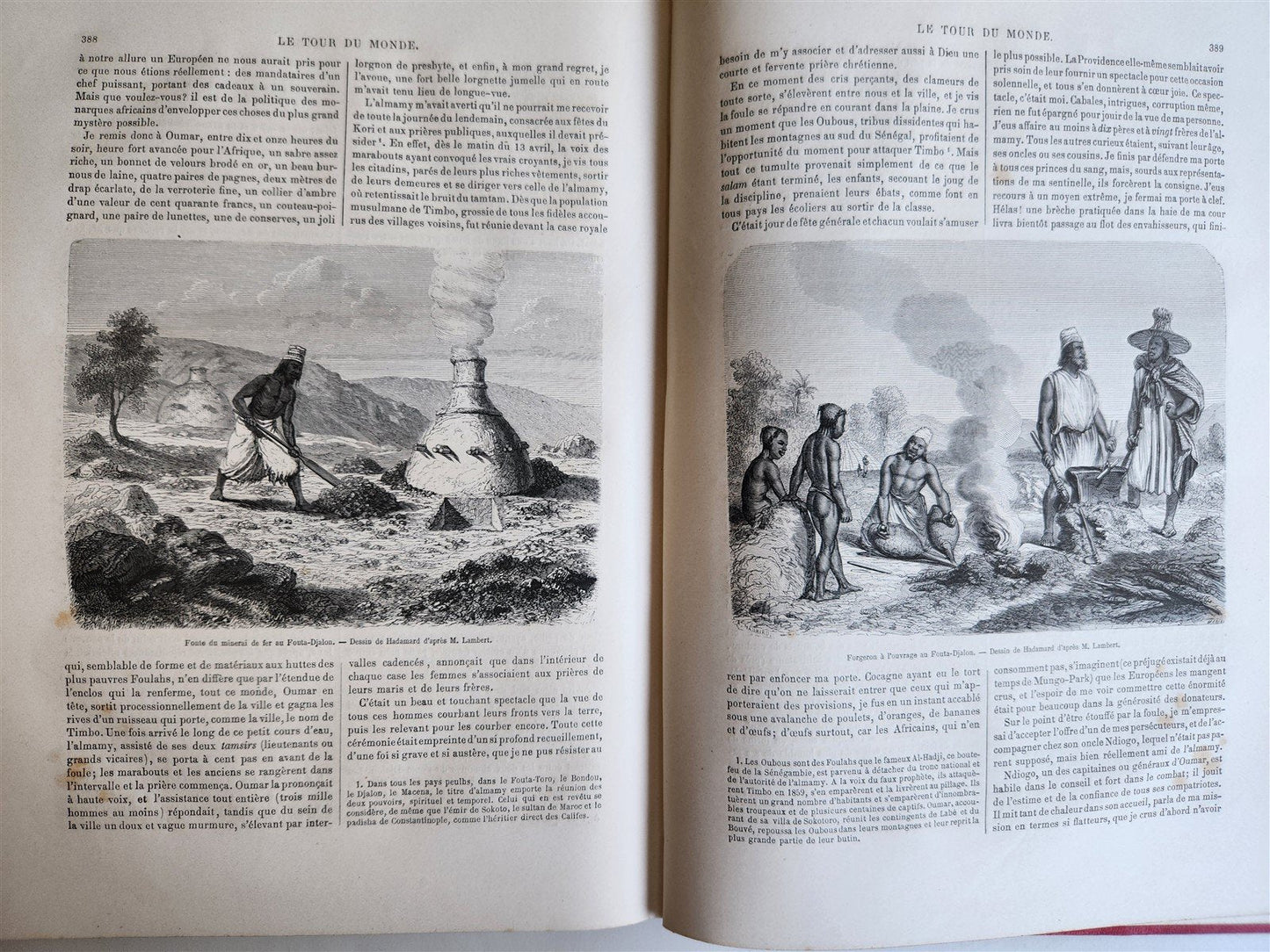 1861 HISTORY of VOYAGES ILLUSTRATED antique USA CANADA SENEGAL AUSTRALIA TRAVELS