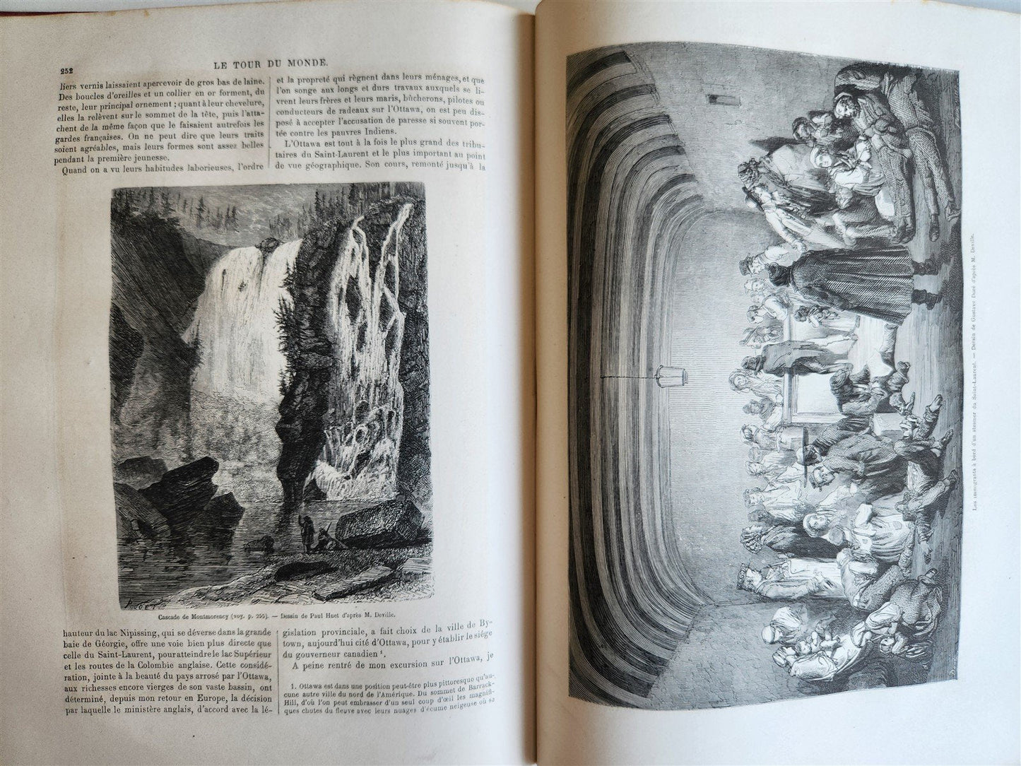 1861 HISTORY of VOYAGES ILLUSTRATED antique USA CANADA SENEGAL AUSTRALIA TRAVELS