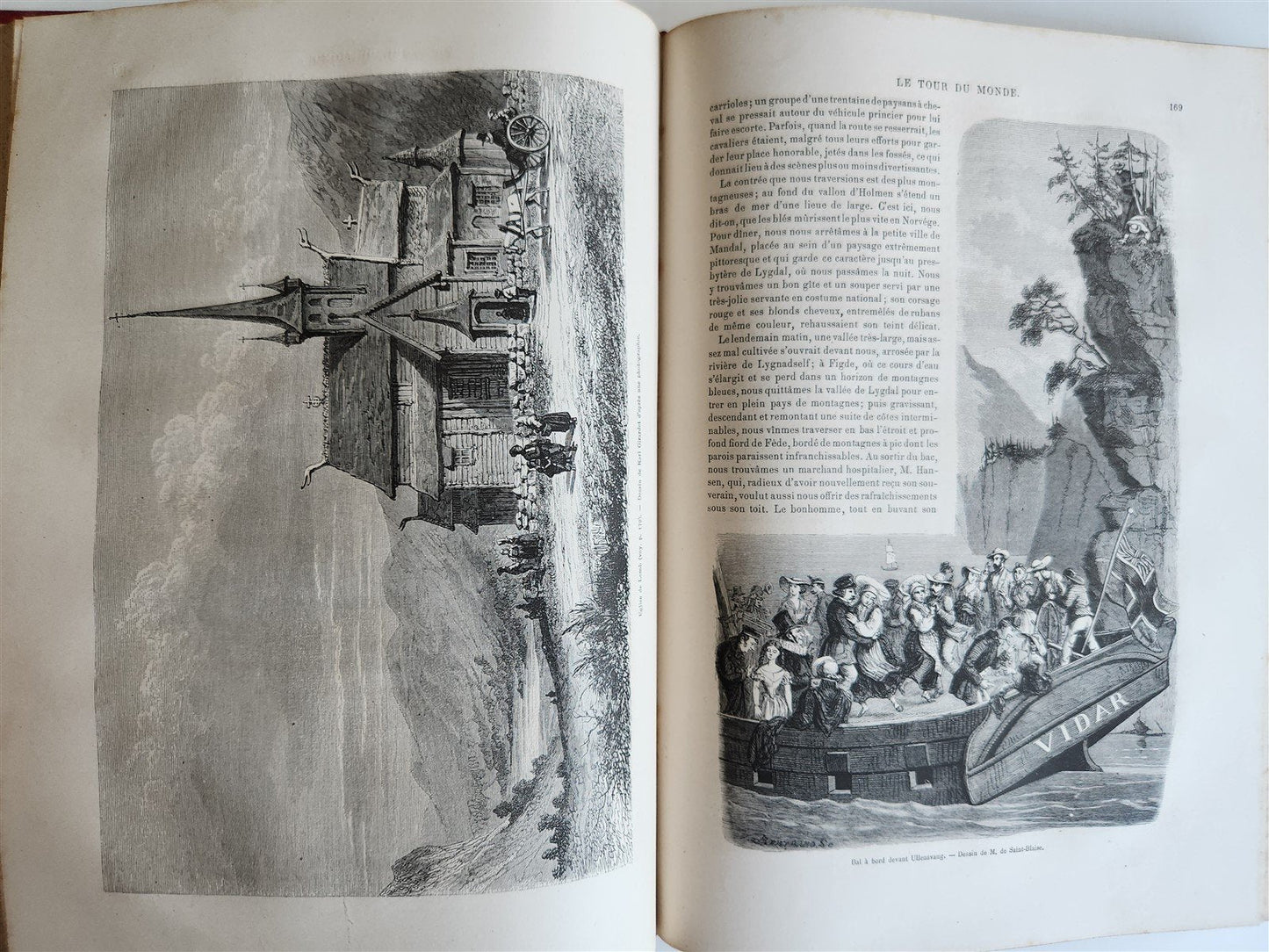 1861 HISTORY of VOYAGES ILLUSTRATED antique USA CANADA SENEGAL AUSTRALIA TRAVELS