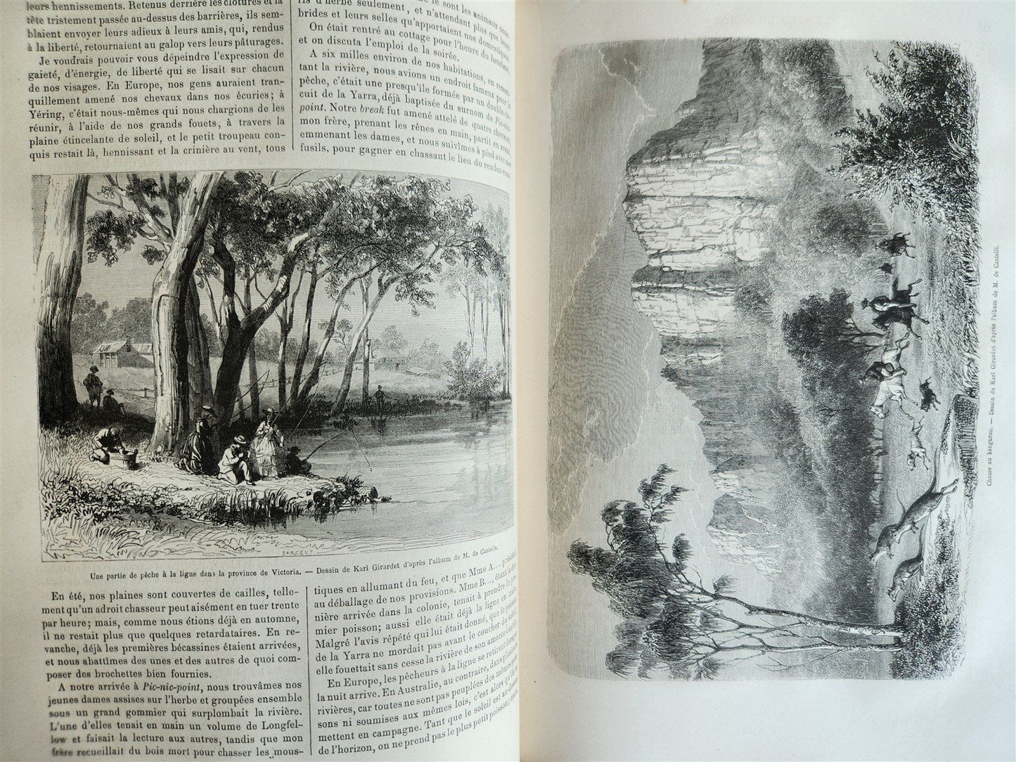 1861 HISTORY of VOYAGES ILLUSTRATED antique USA CANADA SENEGAL AUSTRALIA TRAVELS