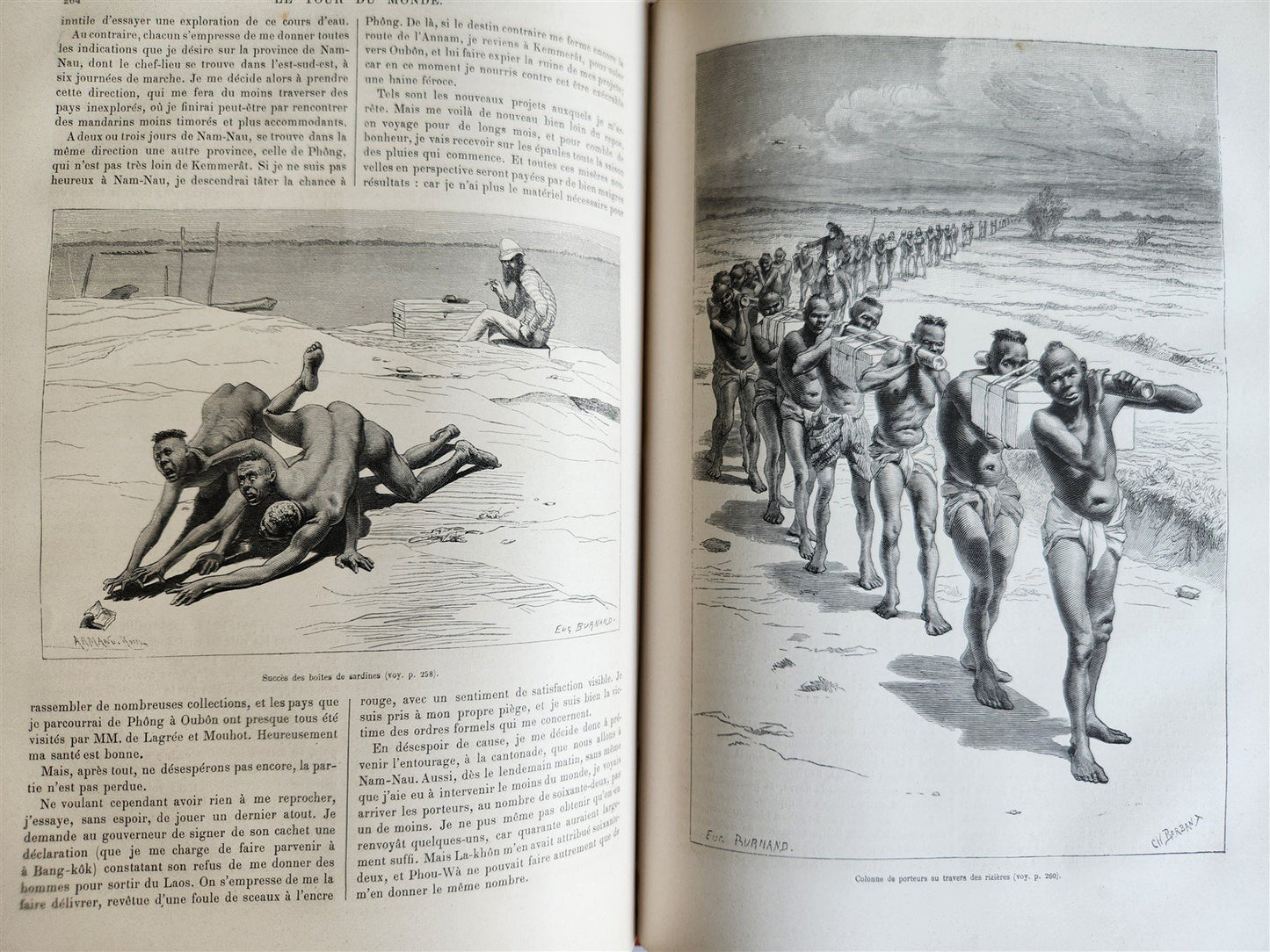 1880 HISTORY of VOYAGES ILLUSTRATED antique SYRIA AUSTRALIA LAOS VIETNAM PANAMA