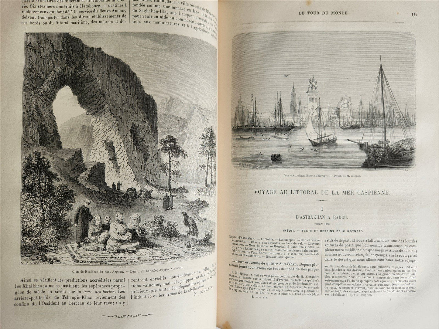 1860 HISTORY VOYAGES ILLUSTRATED antique AFRICA JAPAN USA NORTH POLE CAUCASUS
