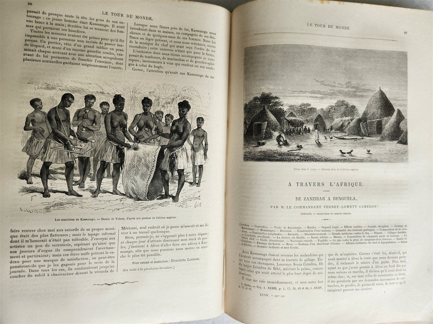 1877 HISTORY VOYAGES ILLUSTRATED antique COLOMBIA AFRICA MONGOLIA VIETNAM