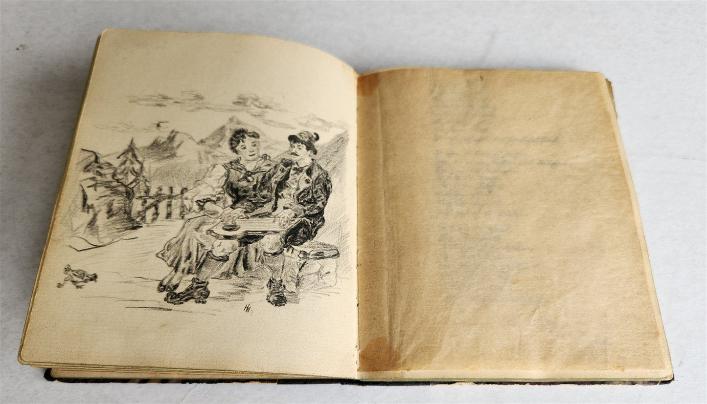 1920s POETRY ALBUM ILLUMINATED MANUSCRIPT in GERMAN antique