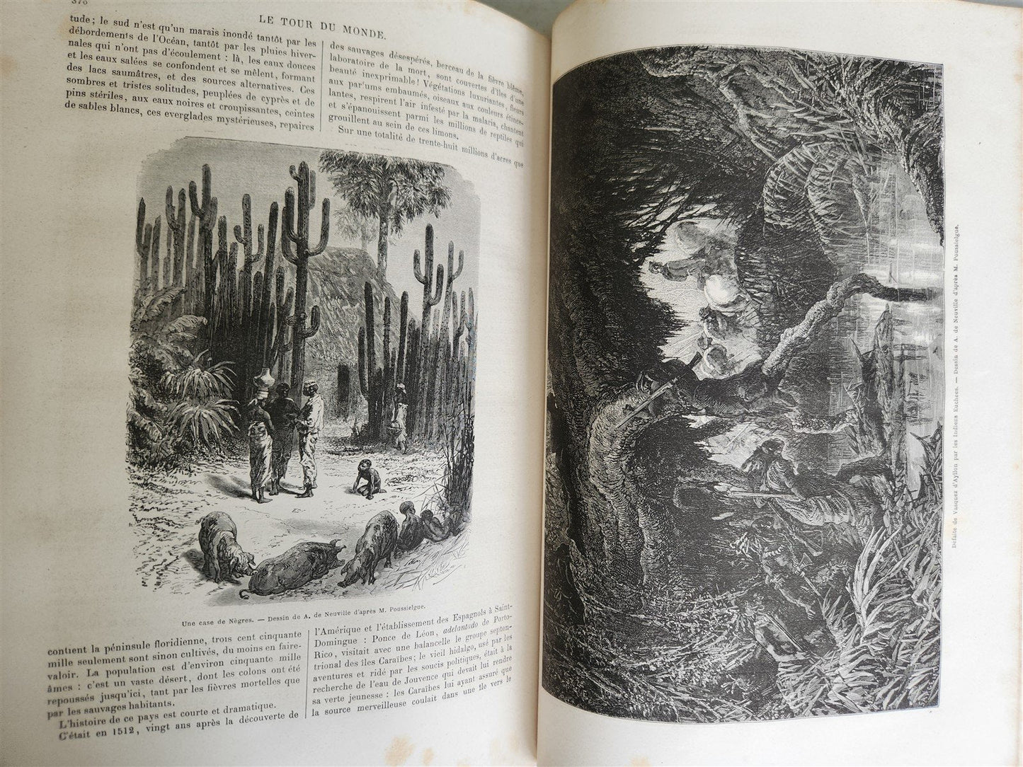 1870 HISTORY of VOYAGES ILLUSTRATED antique CROATIA BOSNIA INDIA FLORIDA AFRICA