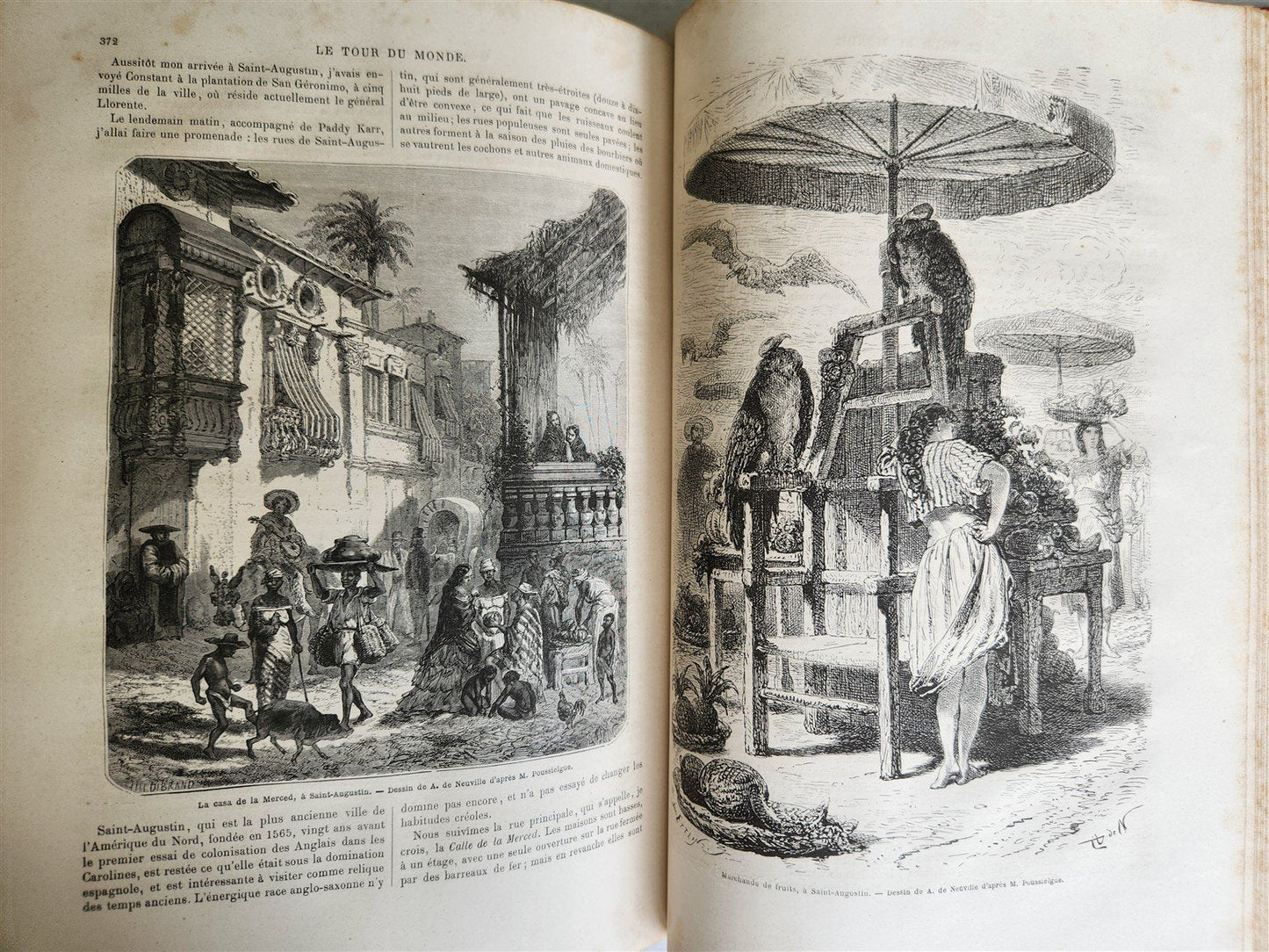 1870 HISTORY of VOYAGES ILLUSTRATED antique CROATIA BOSNIA INDIA FLORIDA AFRICA