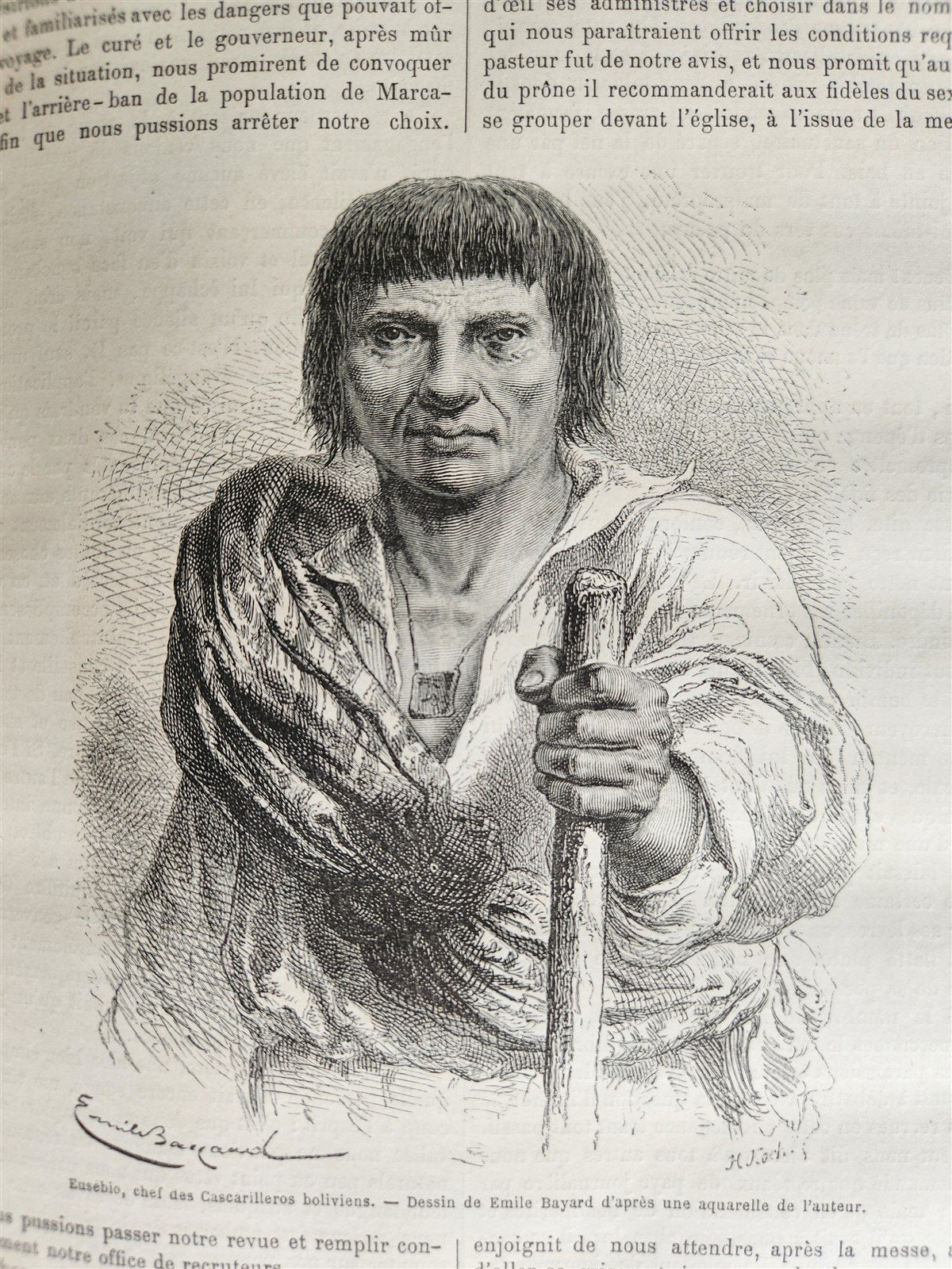 1870 HISTORY of VOYAGES ILLUSTRATED antique CROATIA BOSNIA INDIA FLORIDA AFRICA