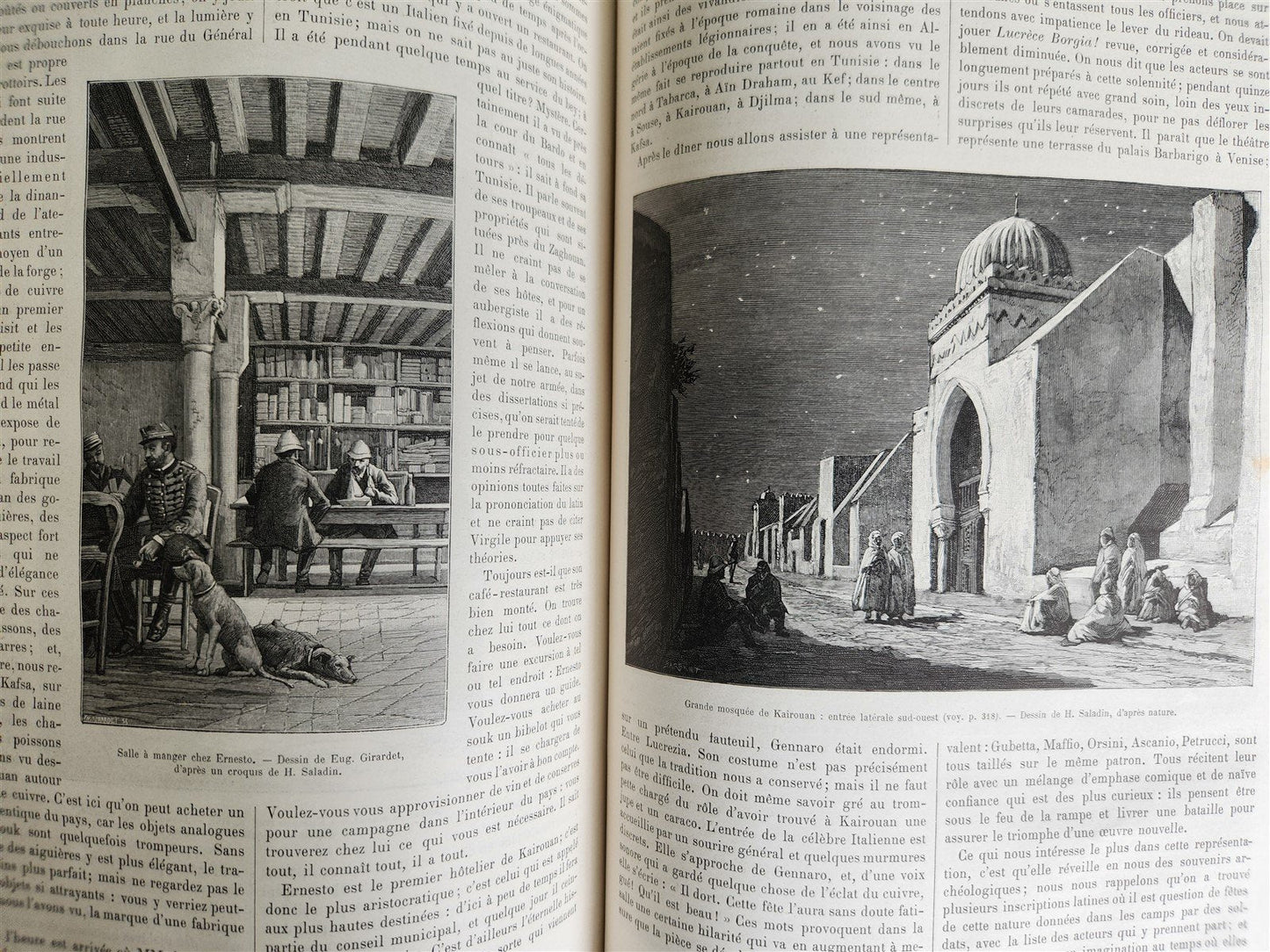 1885 HISTORY of VOYAGES ILLUSTRATED antique CHILE TUNISIA POLYNESIA INDIA