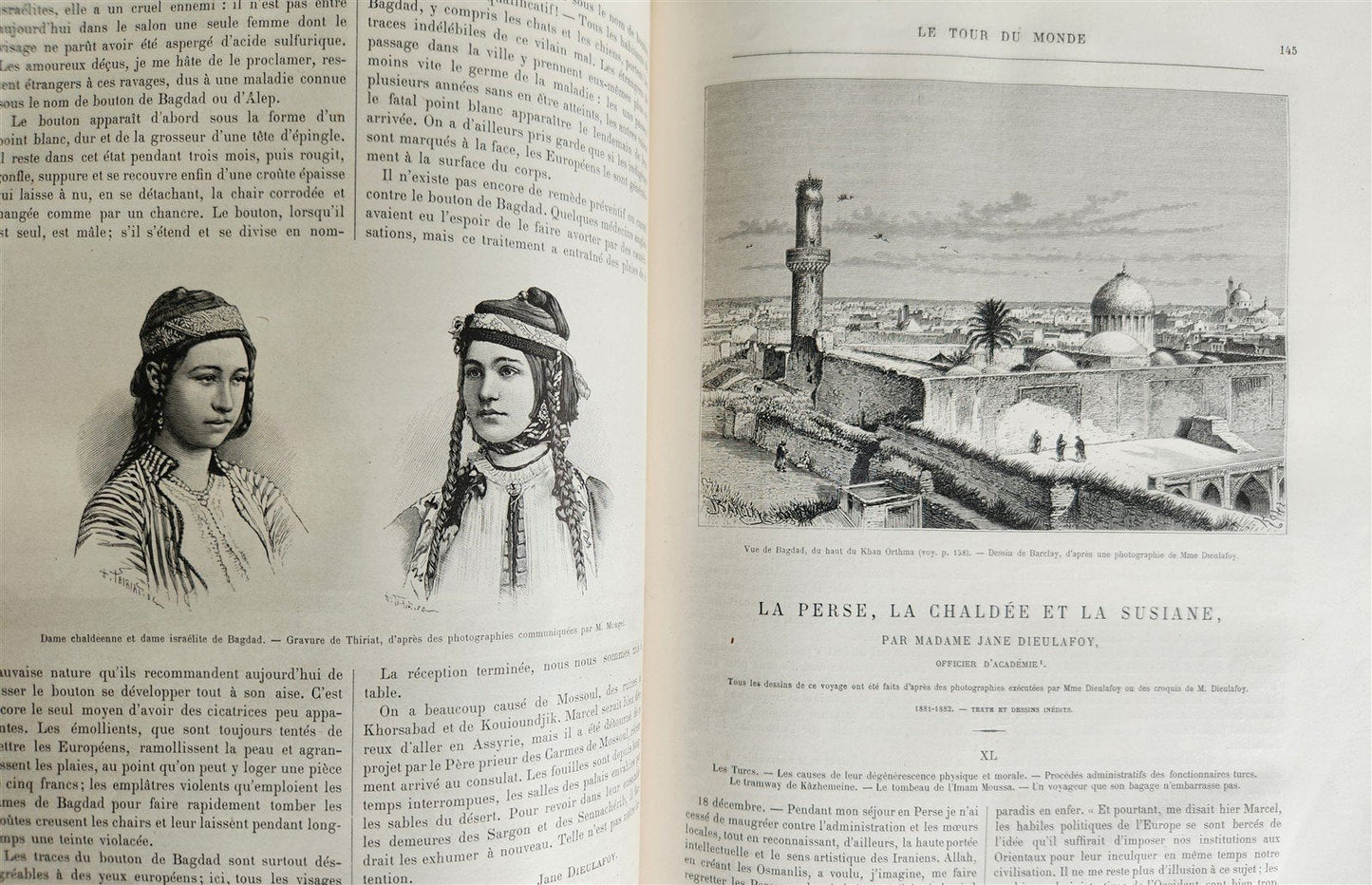 1885 HISTORY of VOYAGES ILLUSTRATED antique CHILE TUNISIA POLYNESIA INDIA
