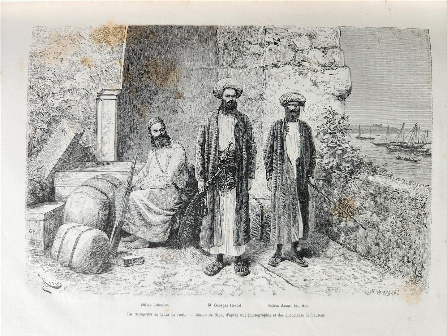 1885 HISTORY of VOYAGES ILLUSTRATED antique CHILE TUNISIA POLYNESIA INDIA