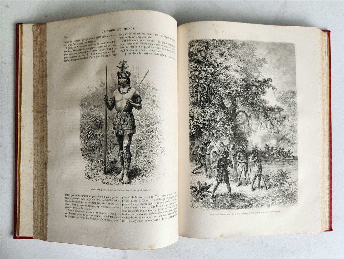 1881 HISTORY VOYAGES ILLUSTRATED antique CAUCASUS BELGIUM AFRICA FRENCH GUIANA