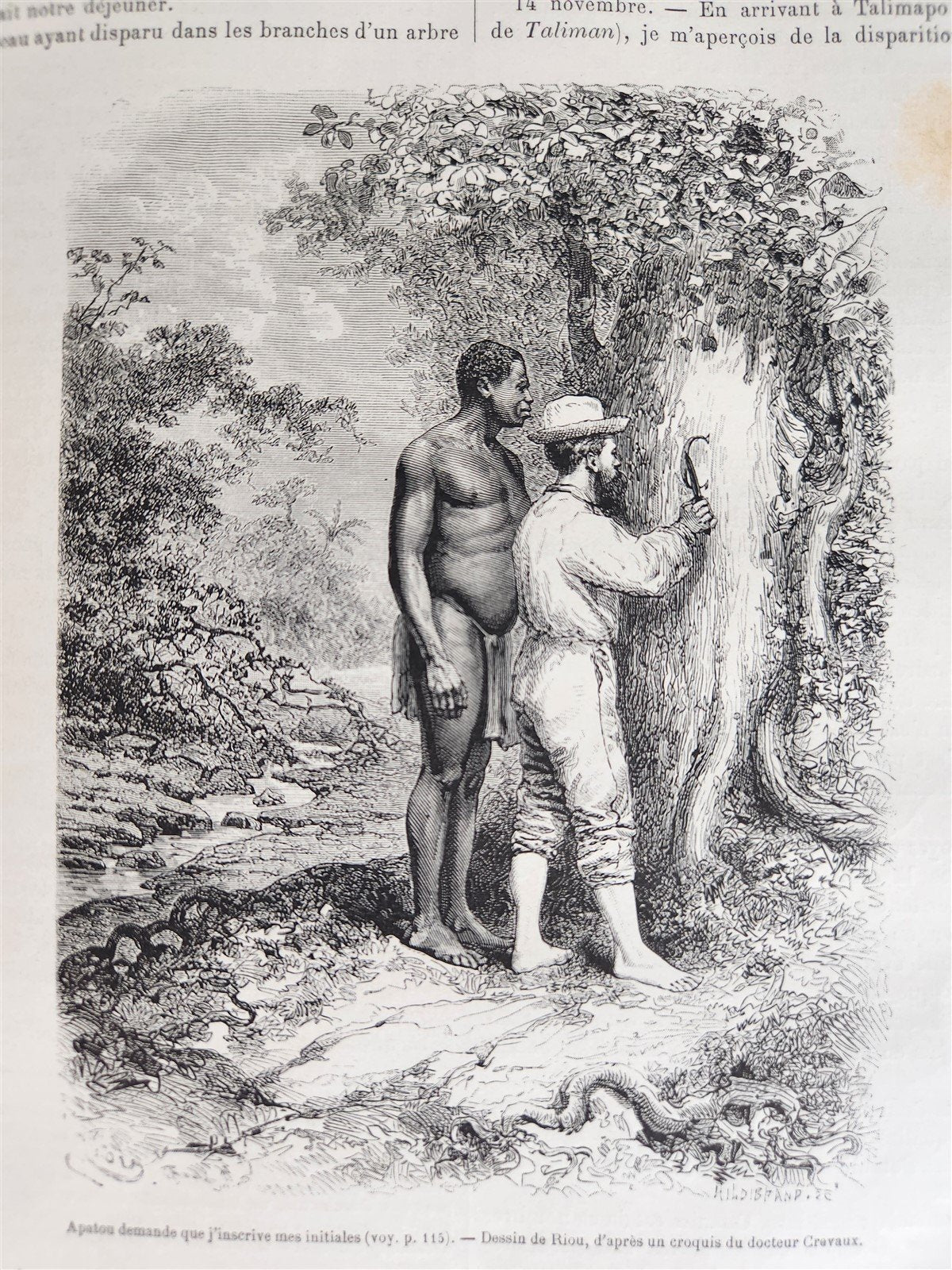 1881 HISTORY VOYAGES ILLUSTRATED antique CAUCASUS BELGIUM AFRICA FRENCH GUIANA