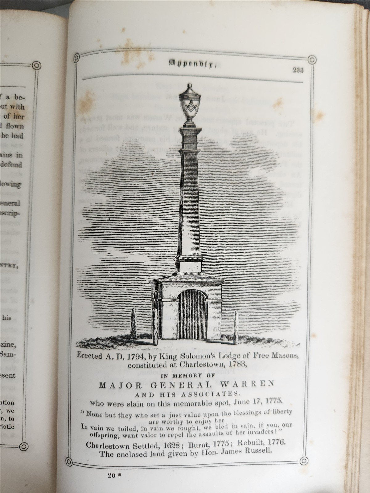 1851 EPITAPHS from COPP'S HILL BURIAL GROUND, BOSTON antique AMERICANA