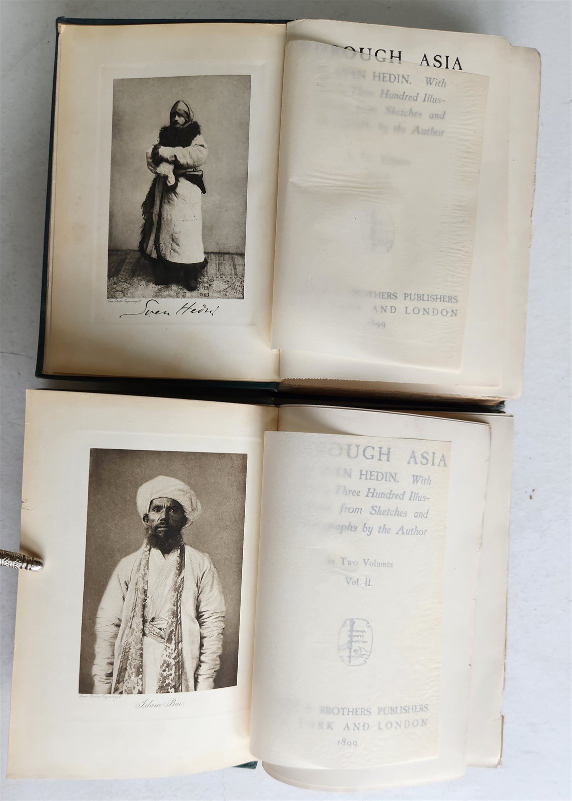1898 THROUGH ASIA by SVEN HEDIN antique ILLUSTRATED w/ 300 PICTURES 2 volumes