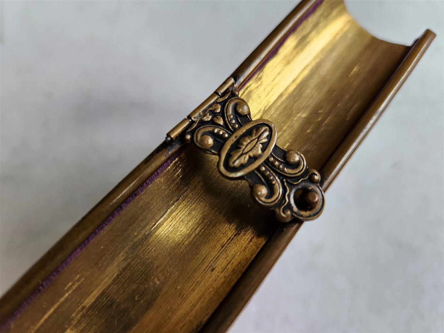 1864 CATHOLIC PRAYER BOOK in FRENCH antique FINE VELVET & METAL BINDING