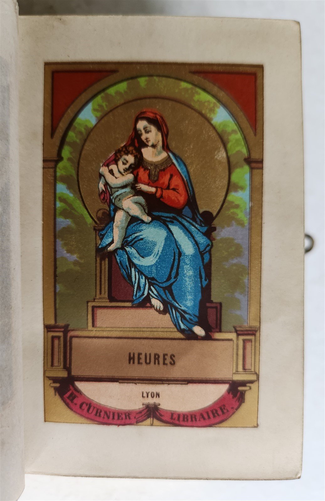 1864 CATHOLIC PRAYER BOOK in FRENCH antique FINE VELVET & METAL BINDING