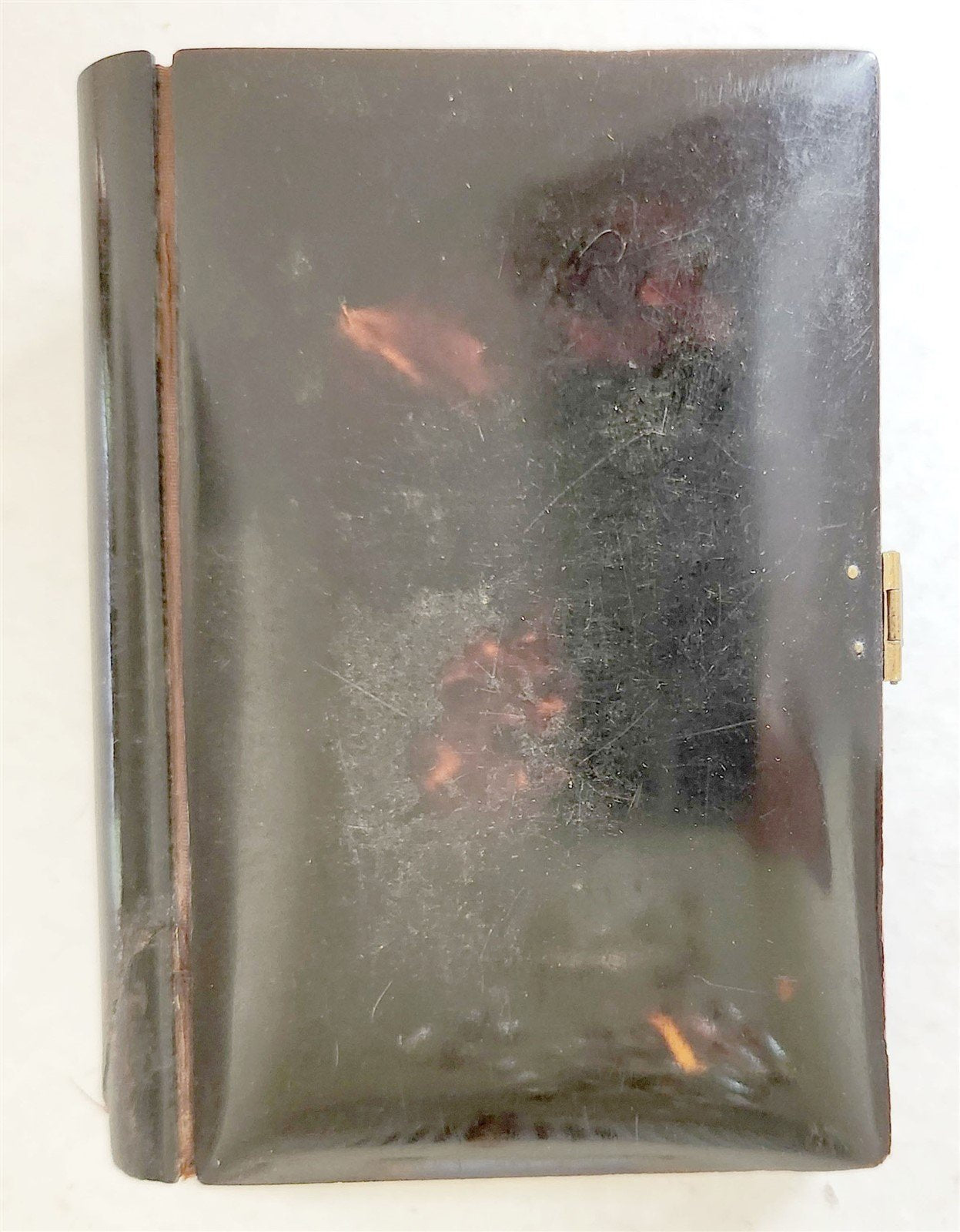 1889 TORTOISESHELL GOLD INLAY BINDING CATHOLIC PRAYER BOOK LATIN/FRENCH antique