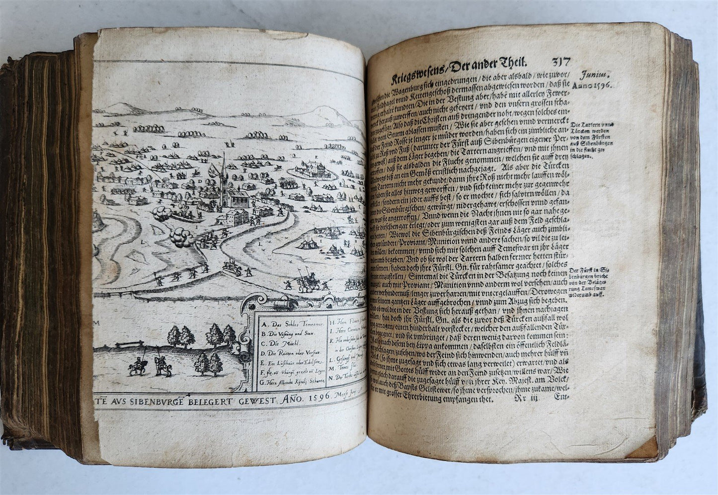 1615 CHRONOLOGIA by ORTELIUS antique AUSTRO-HUNGARIAN TRANSYLVANIA WARS w/ TURKS