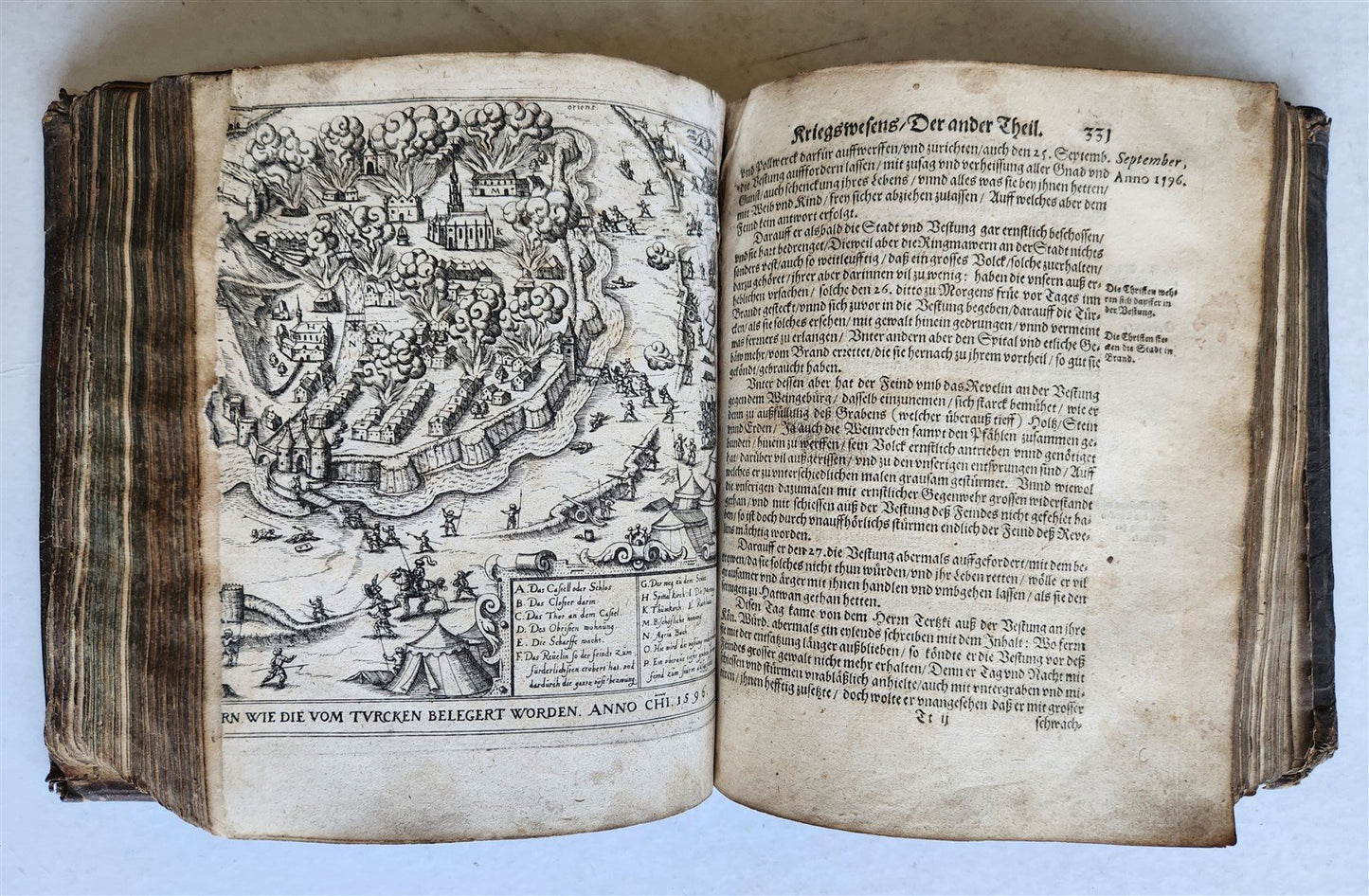 1615 CHRONOLOGIA by ORTELIUS antique AUSTRO-HUNGARIAN TRANSYLVANIA WARS w/ TURKS