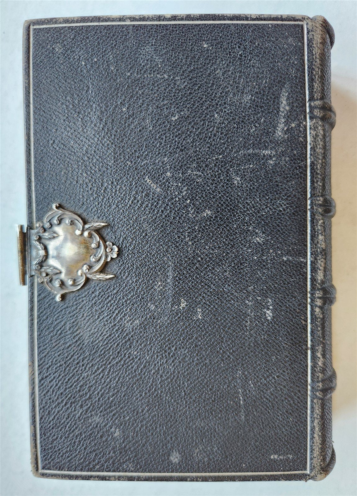 1886 GERMAN HYMNAL BOOK w/ SILVER CLASP antique