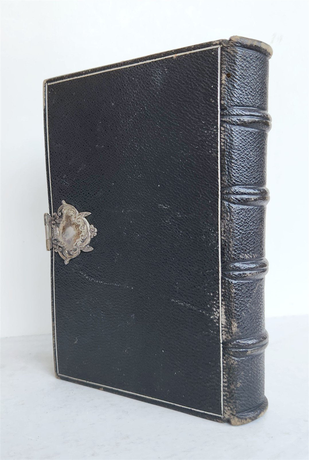 1886 GERMAN HYMNAL BOOK w/ SILVER CLASP antique